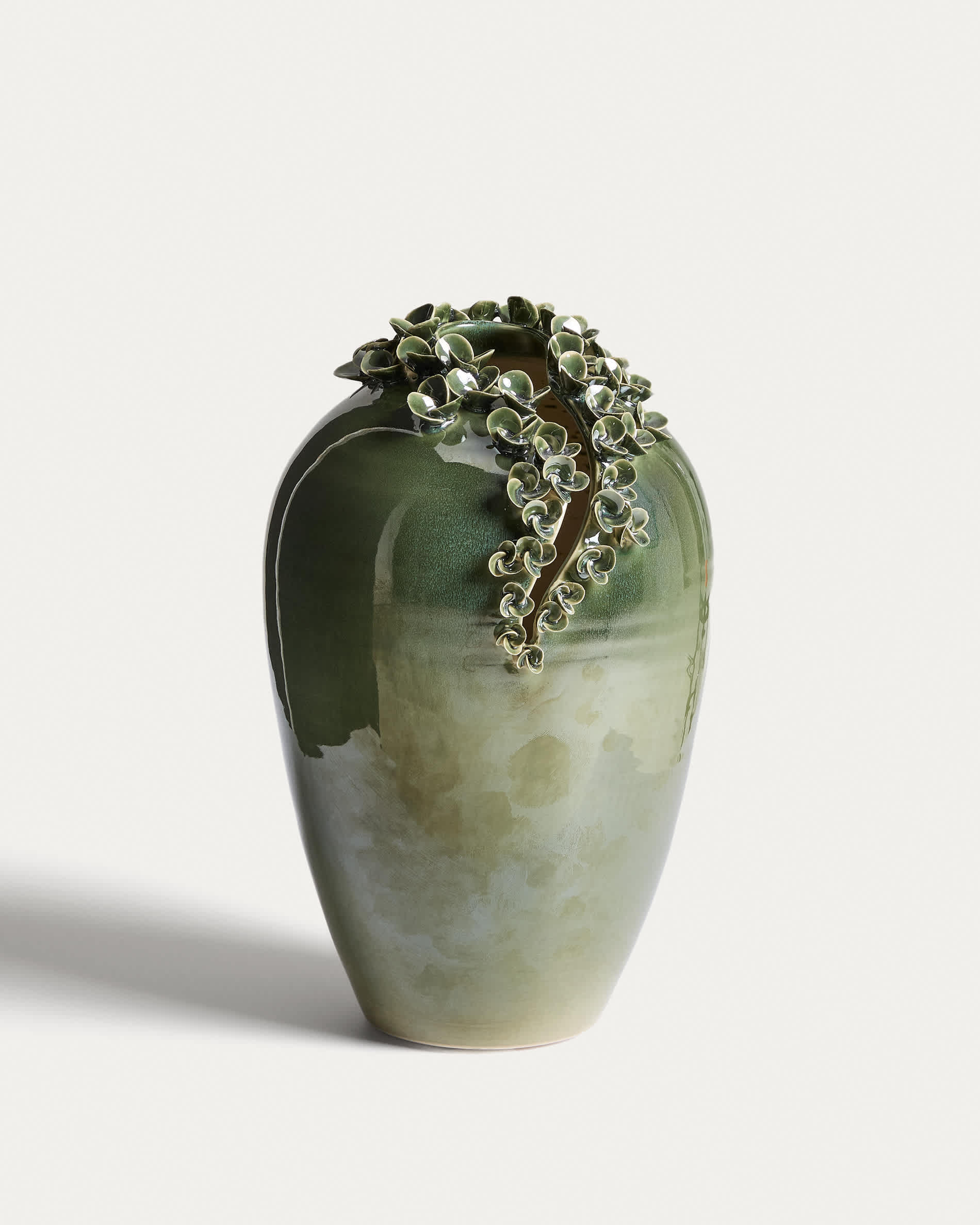 Ederia vase in olive green ceramic 33cm