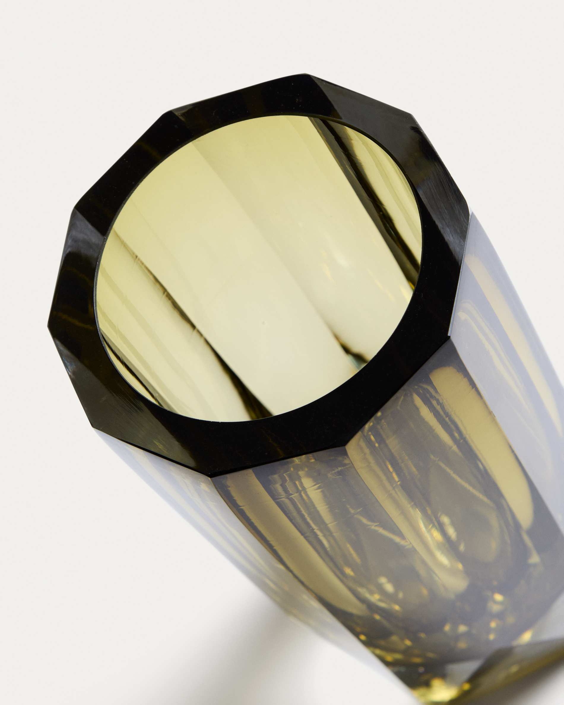 Uconi olive green glass vase 26cm