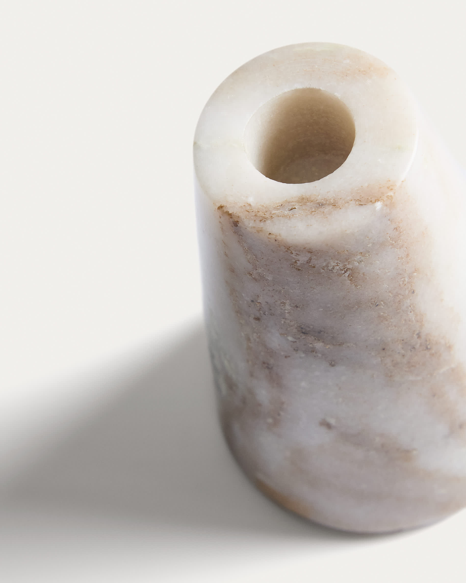 Trevia ivory marble candle holder 8 cm