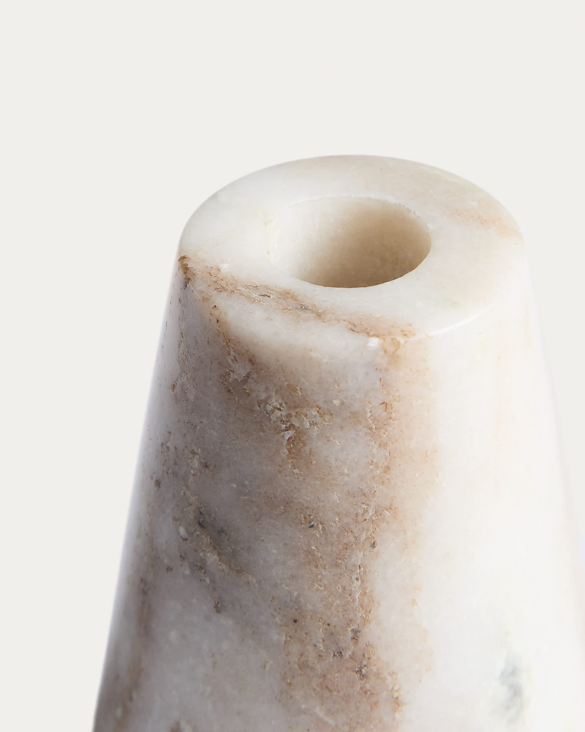 Trevia ivory marble candle holder 8 cm