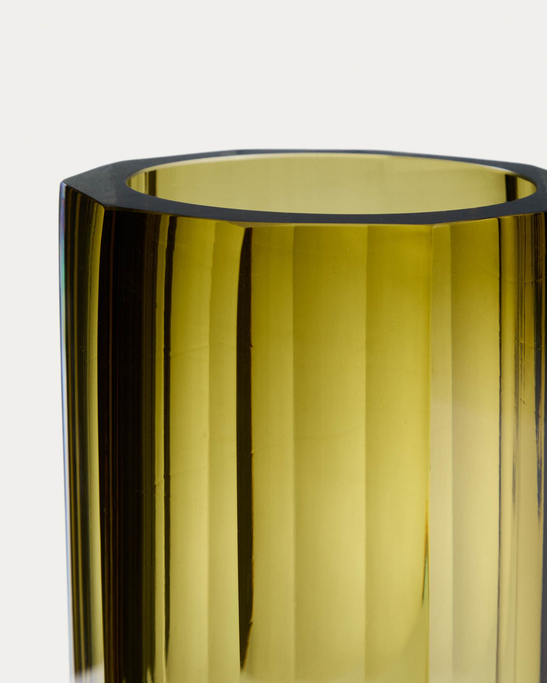 Uconi olive green glass vase 26cm