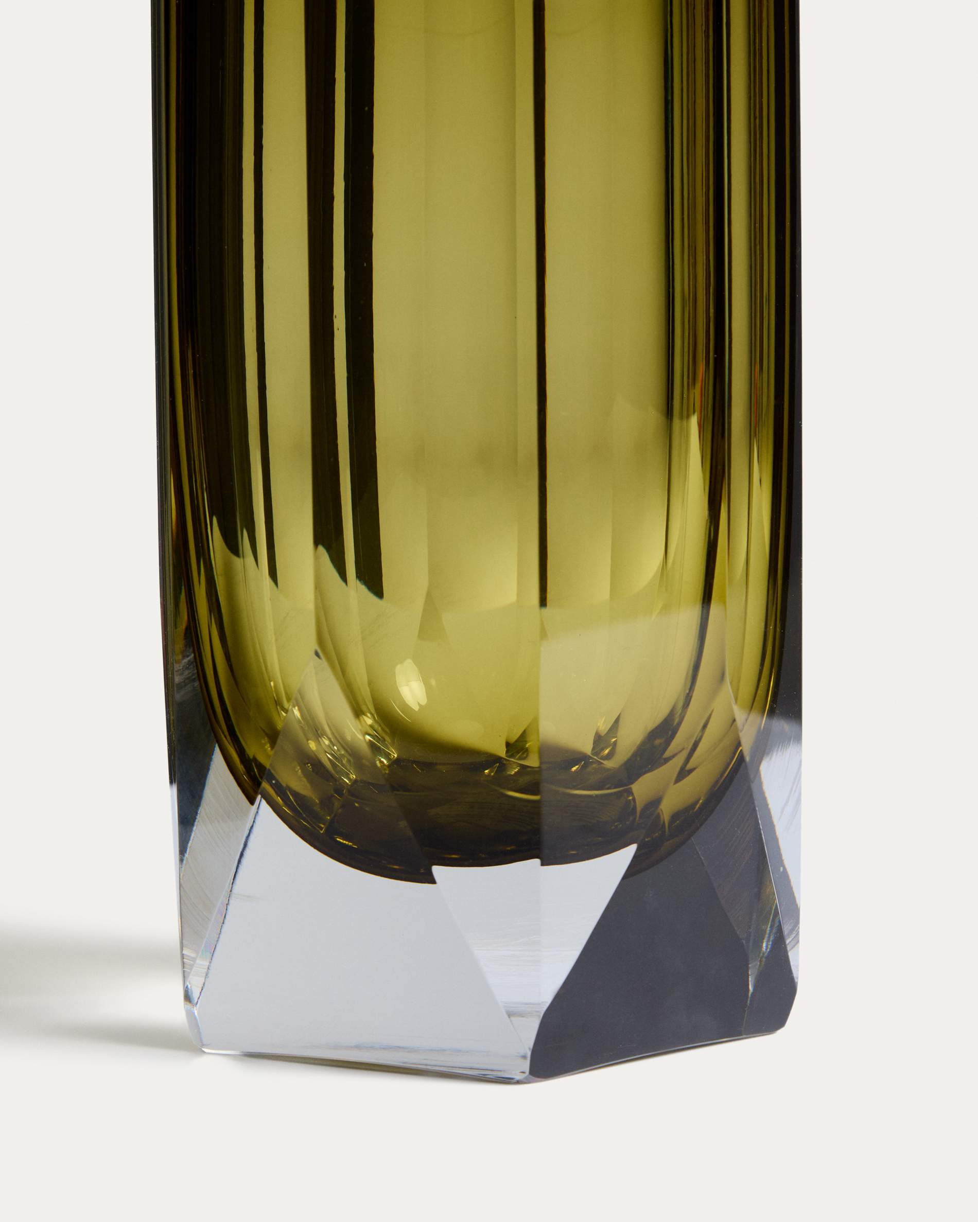 Uconi olive green glass vase 26cm