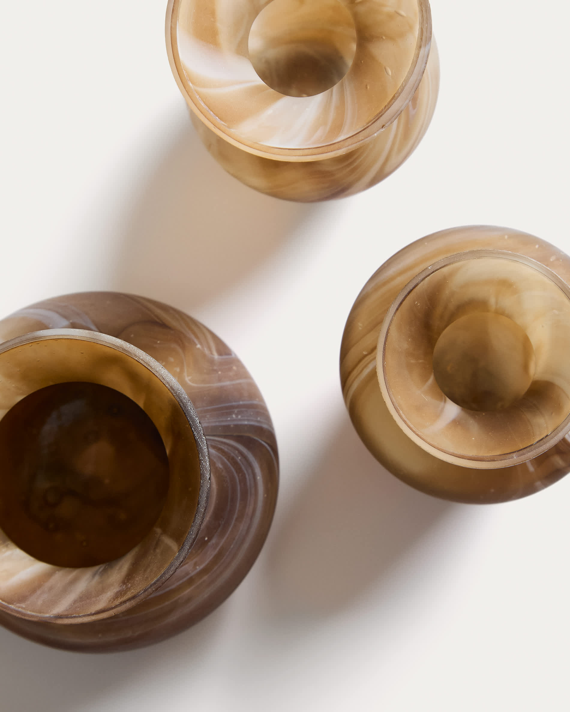 Set of 3 Nerola vases in brown shades 10 cm / 9.5 cm / 12.5 cm