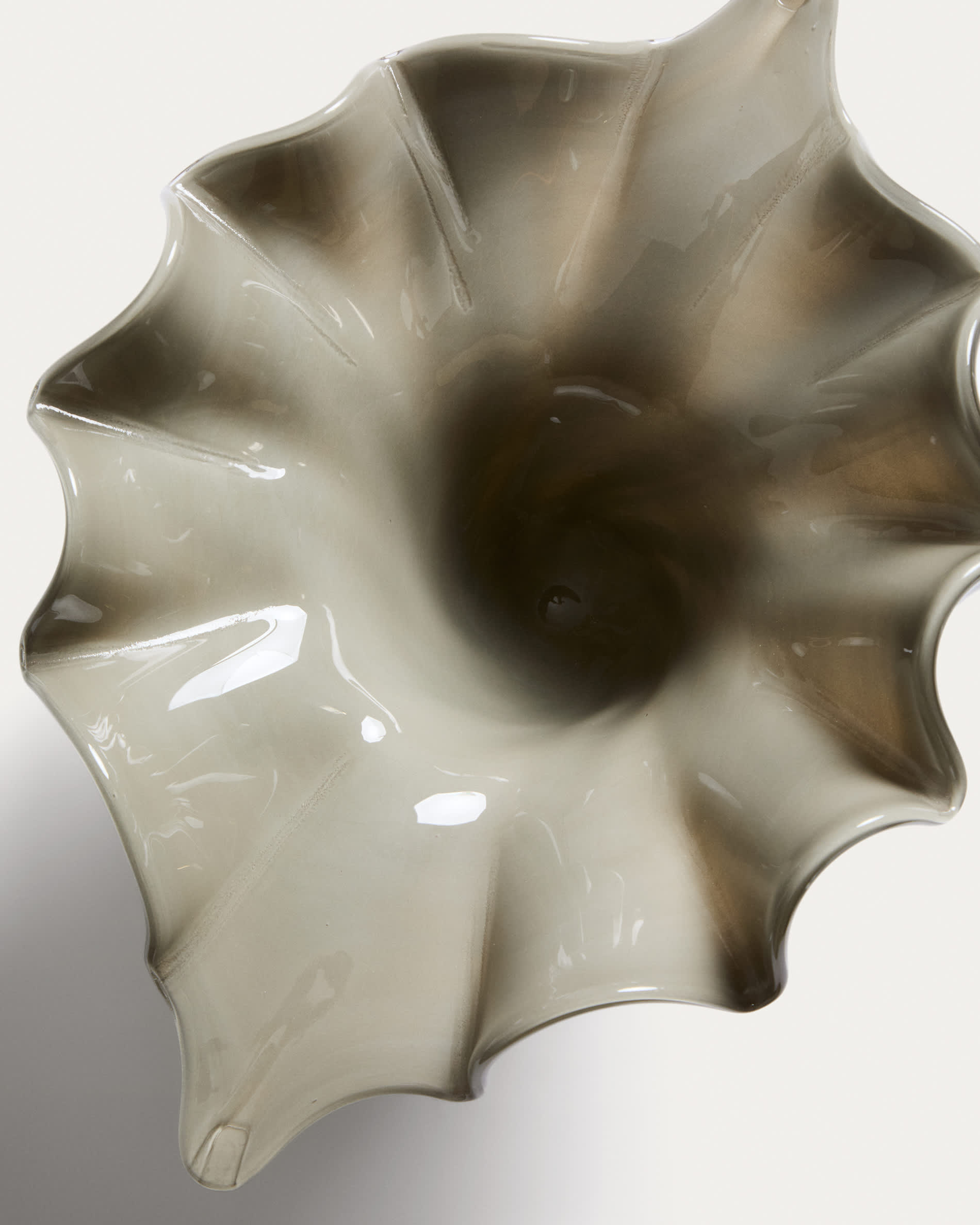 Lurea centrepiece in greyish green glass 57 x 37 cm