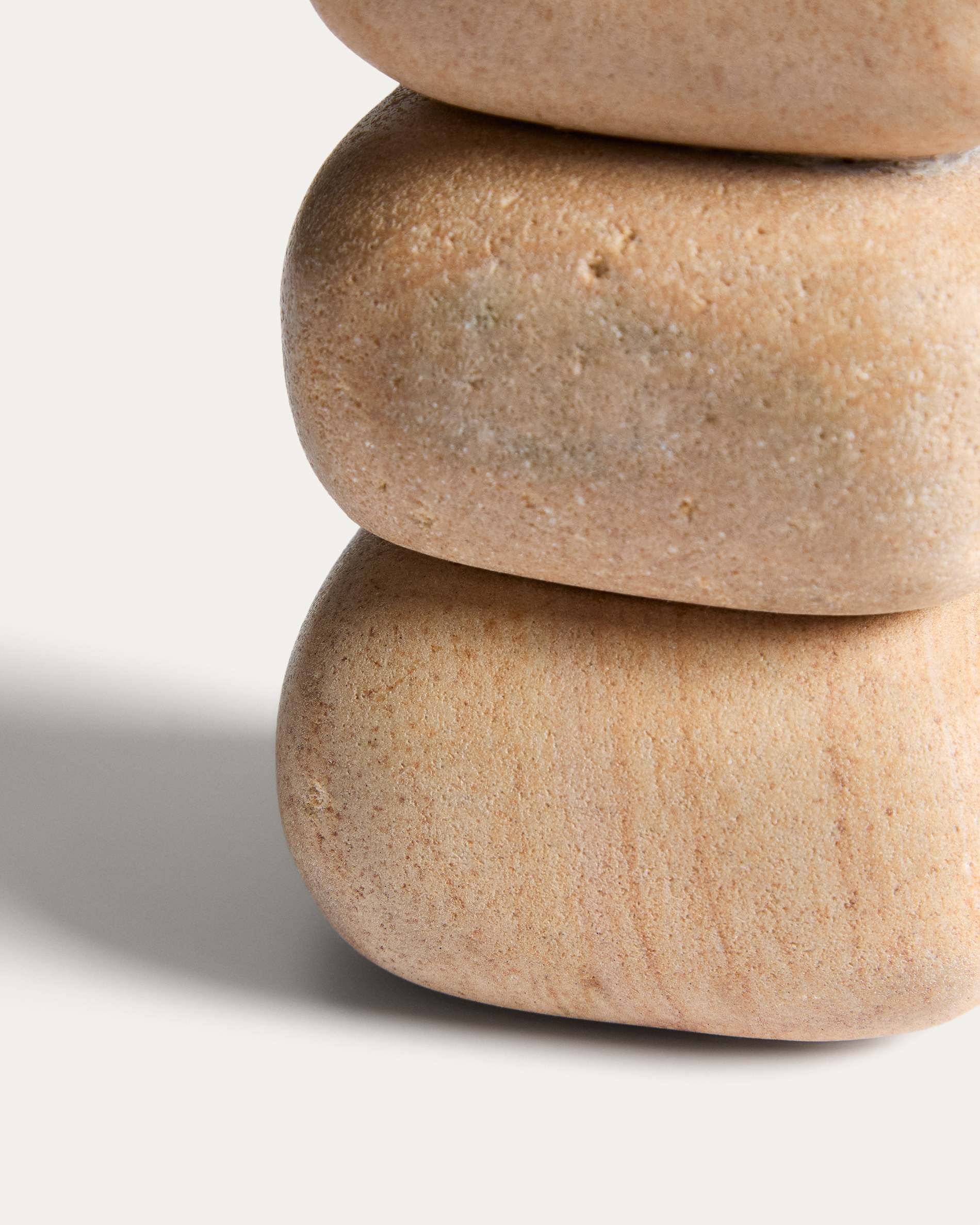Liren beige sandstone candle holder 11 cm
