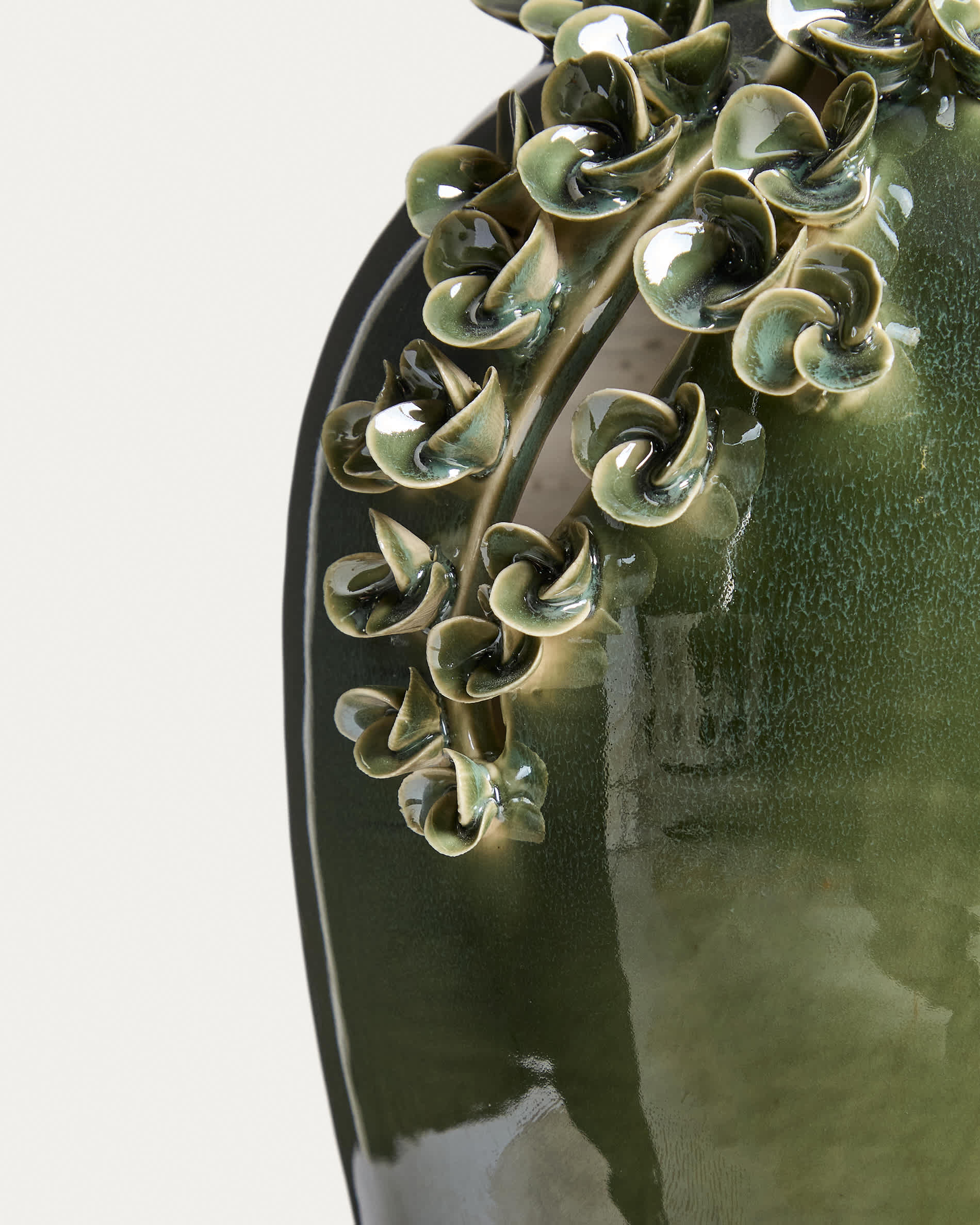 Ederia vase in olive green ceramic 33cm