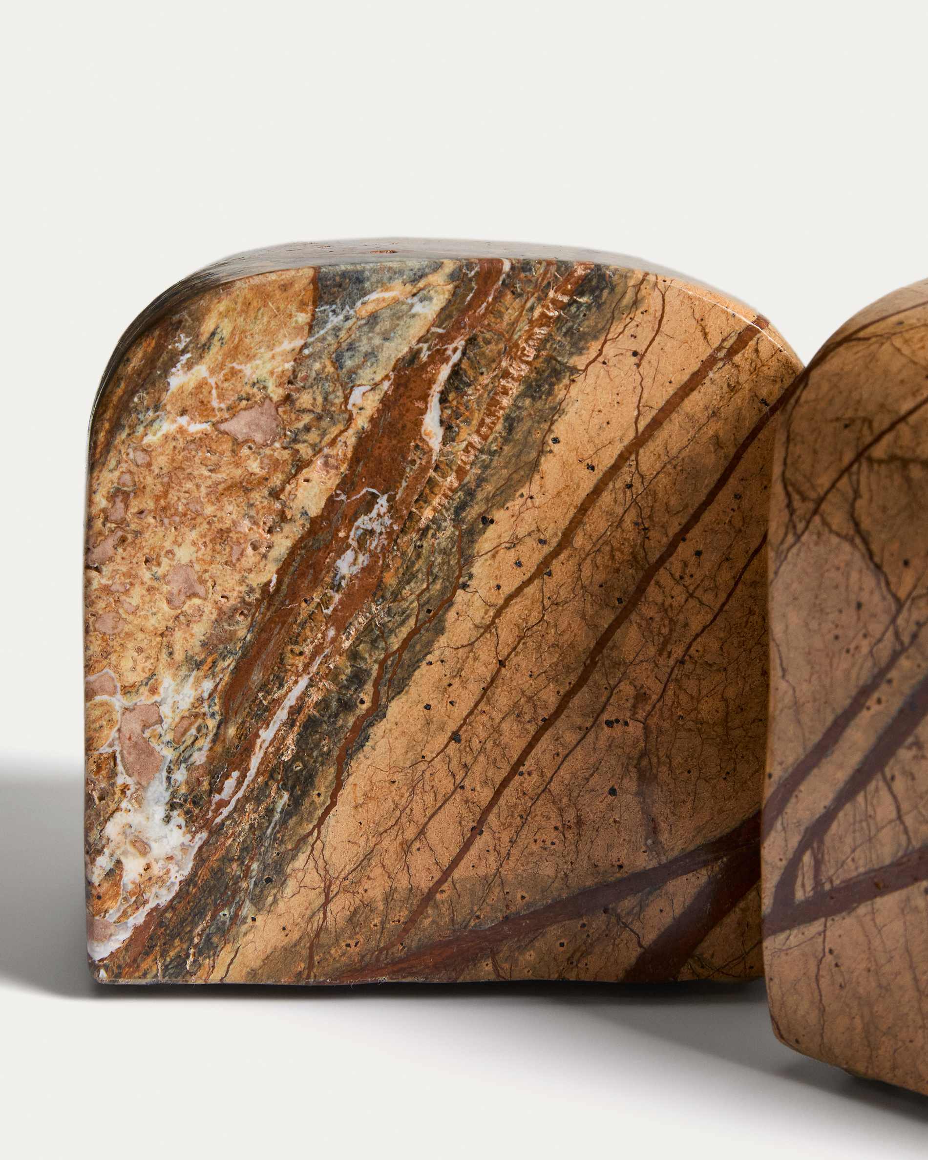 Benine orange and brown marble bookends