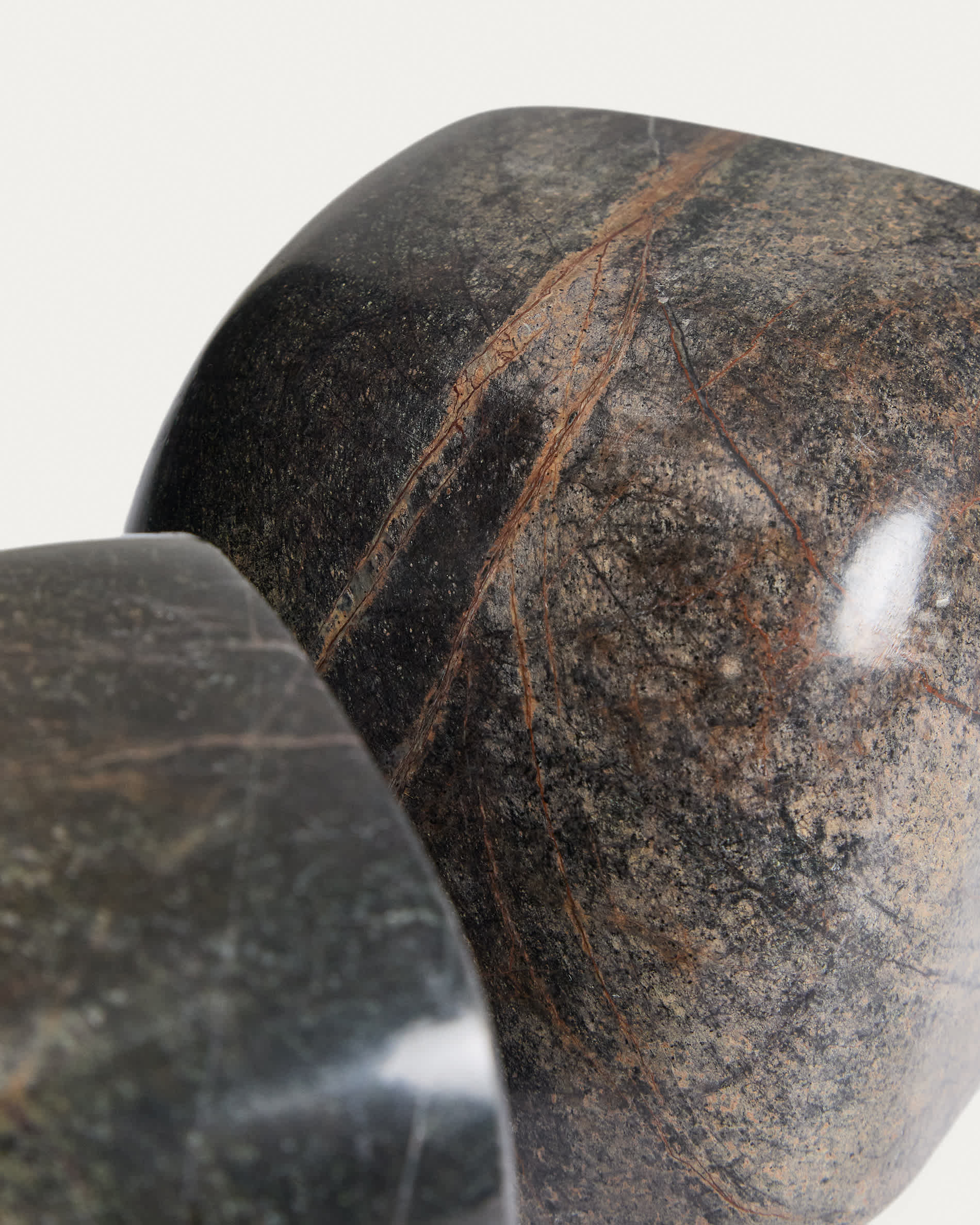 Benine dark green marble bookends