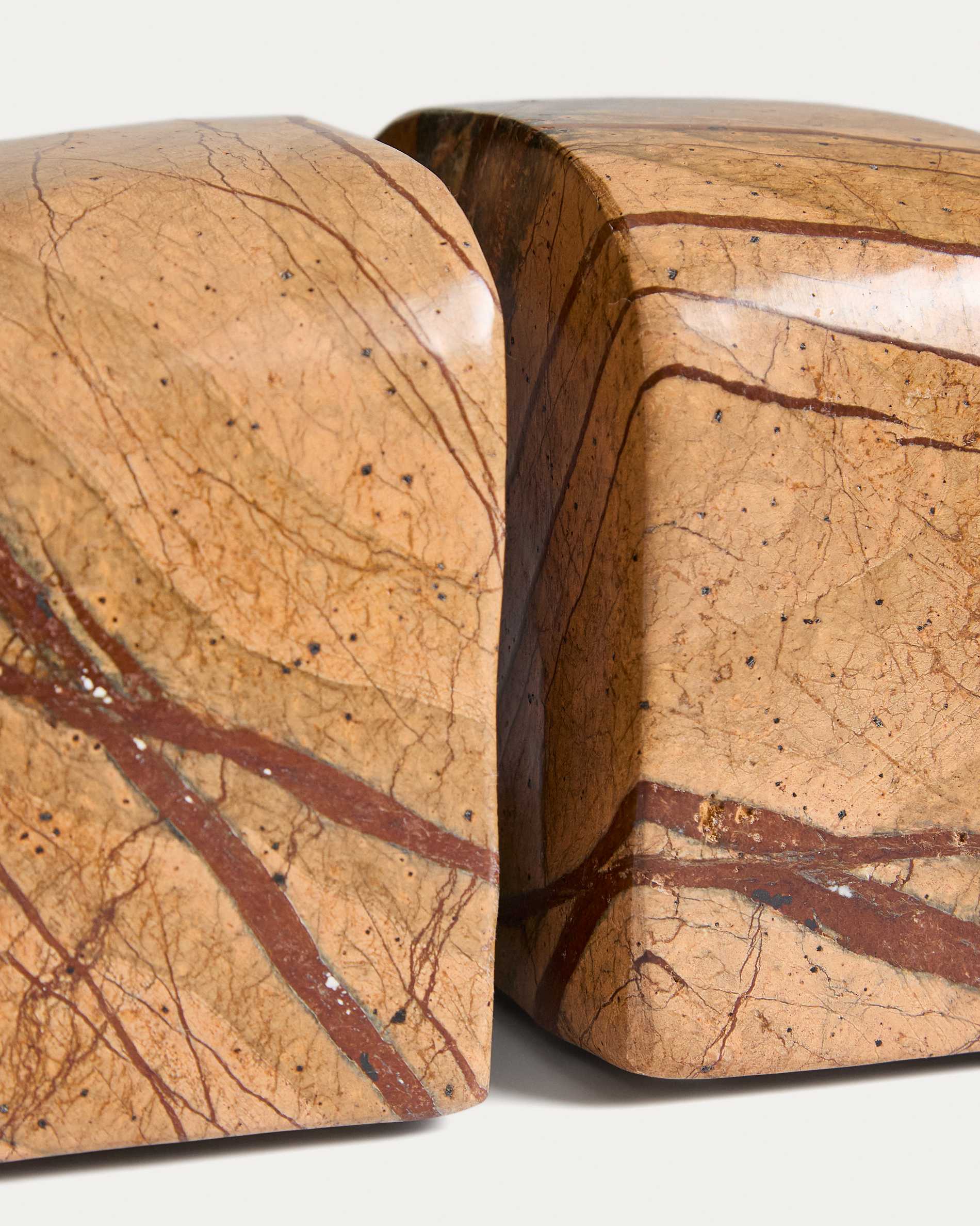 Benine orange and brown marble bookends