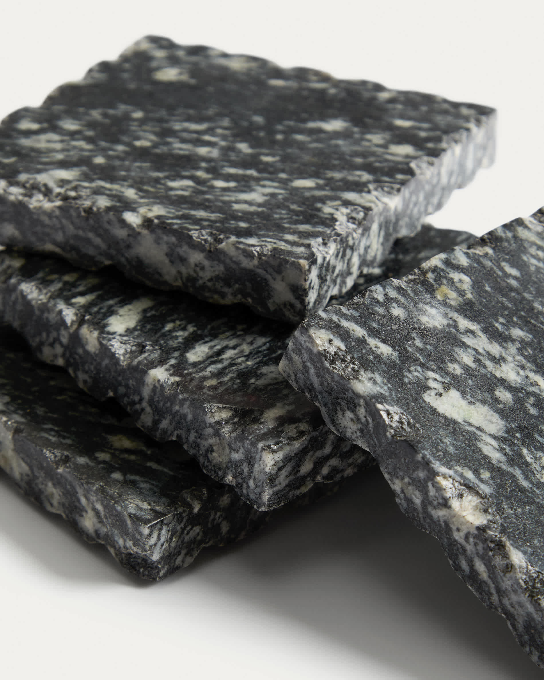 Arlena set of 4 dark grey granite coasters