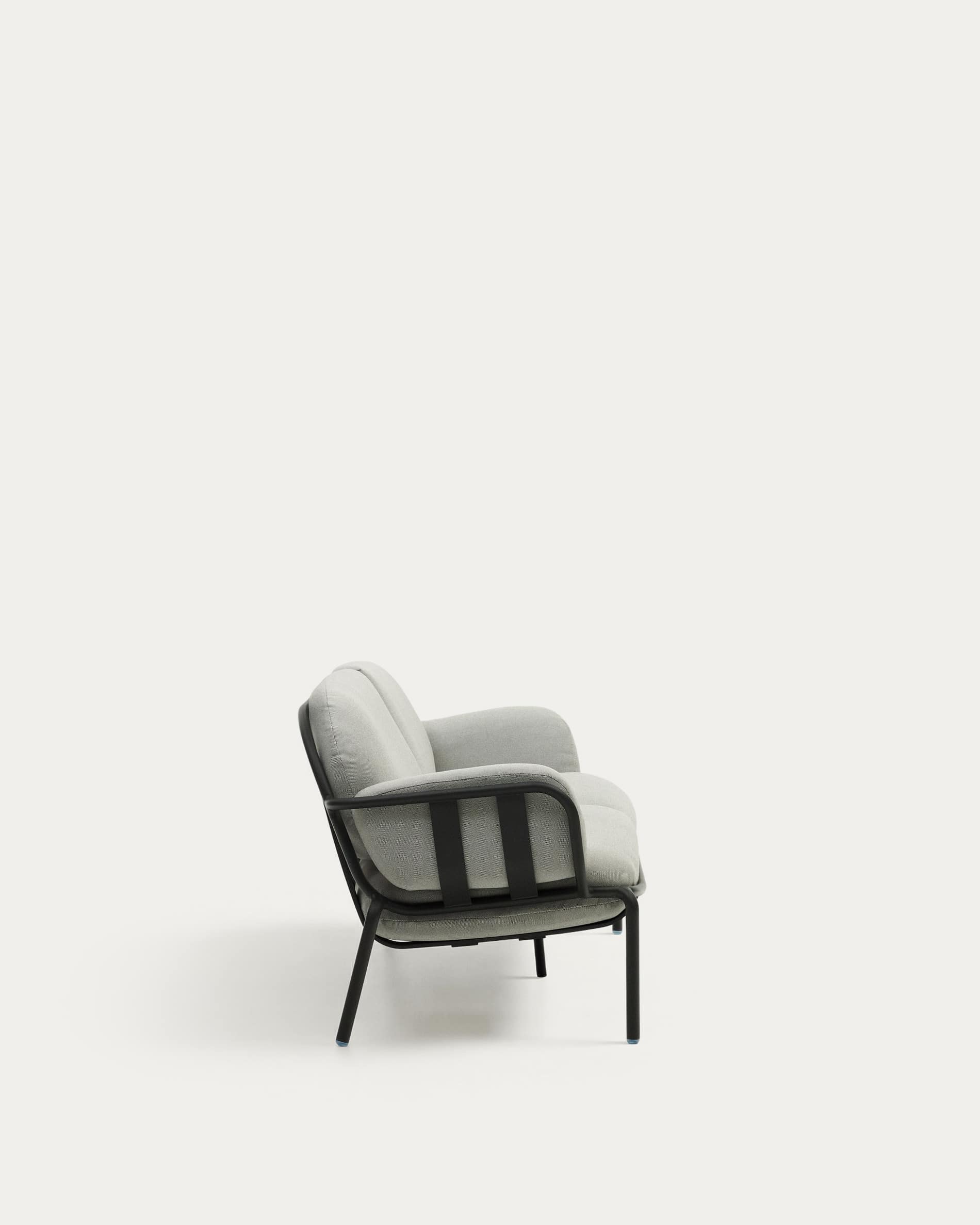 Joncols outdoor aluminium 3 seater sofa with powder coated grey finish, 224 cm