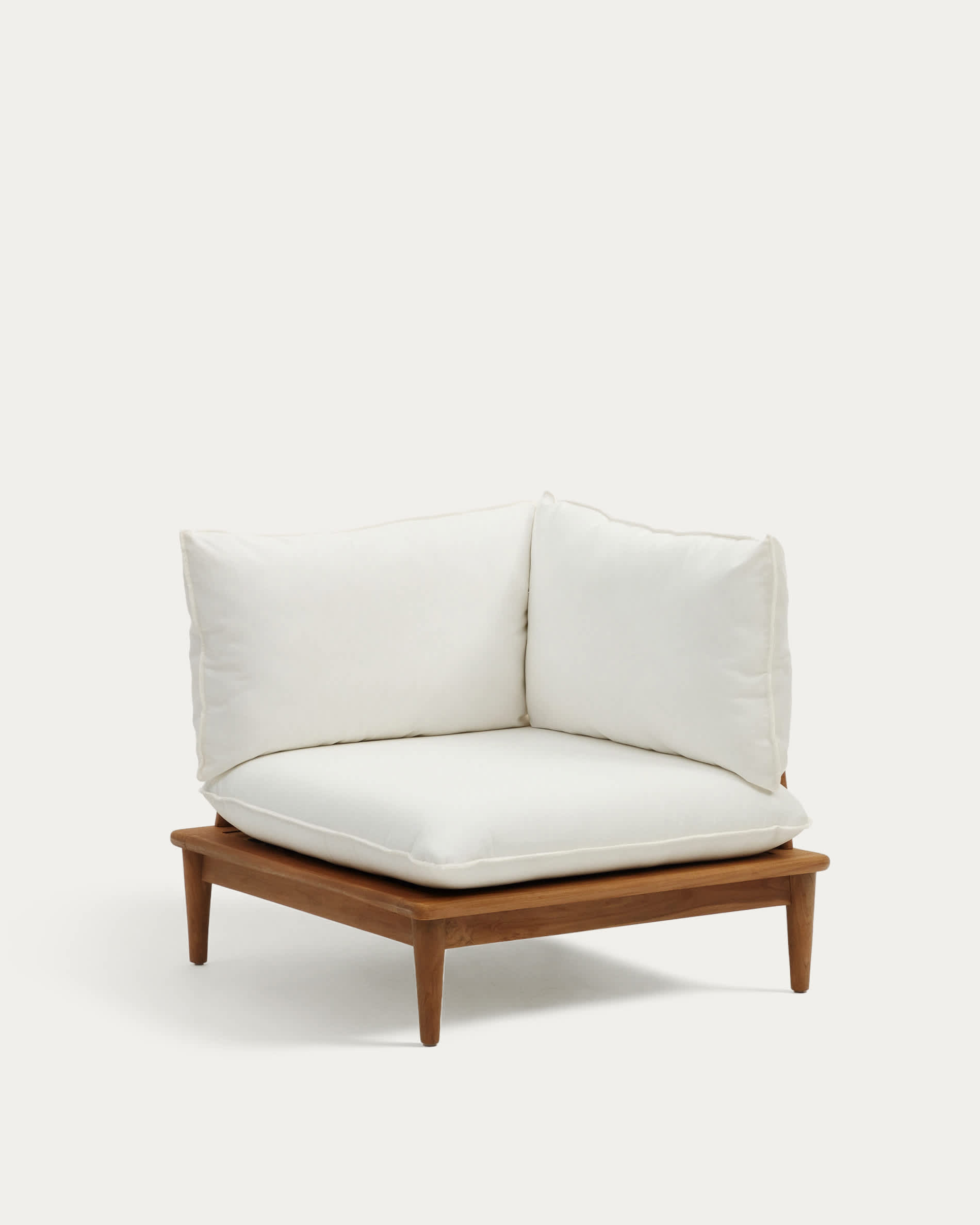 Portitxol modular corner armchair in solid teak