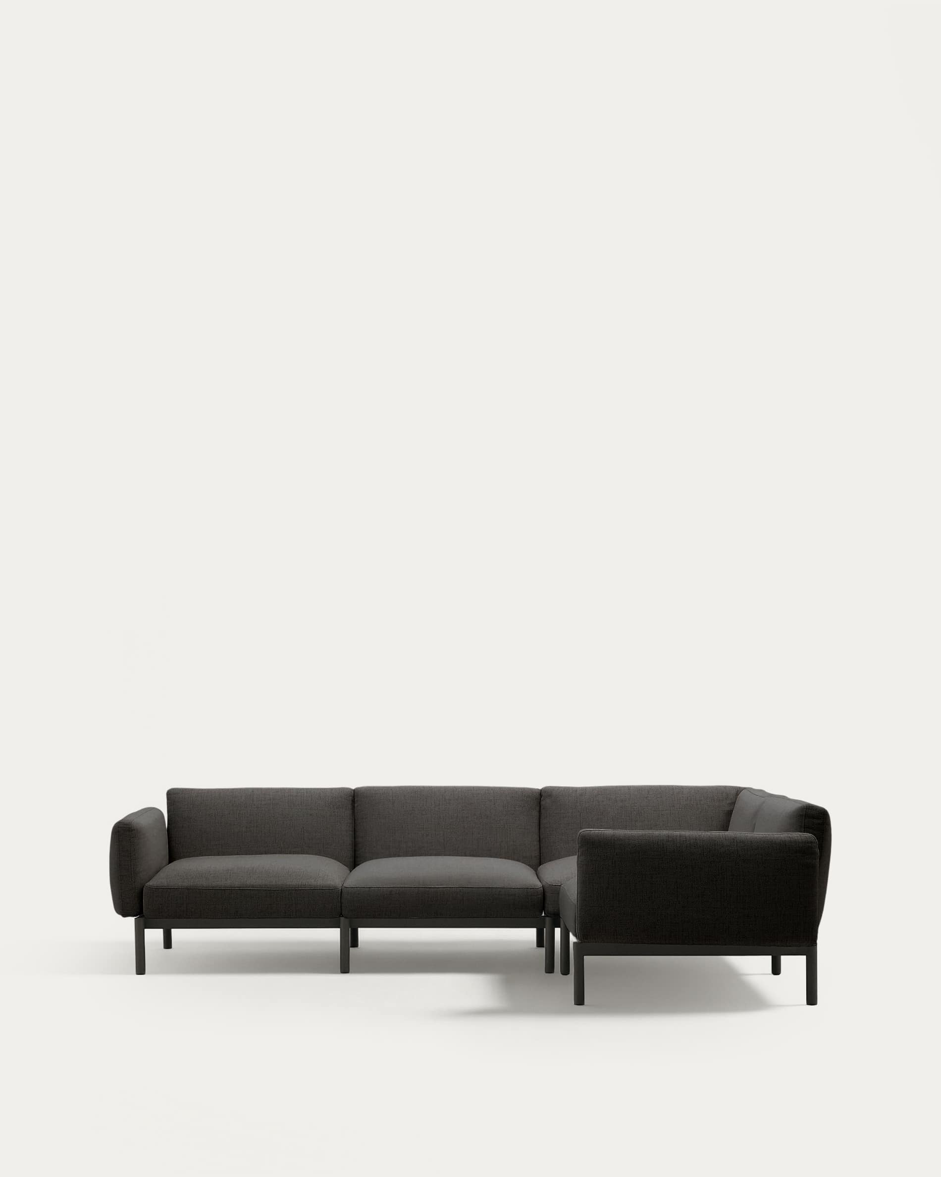 Sorells modular 5-seater outdoor corner sofa in aluminium with grey finish 276 x 191,5 cm