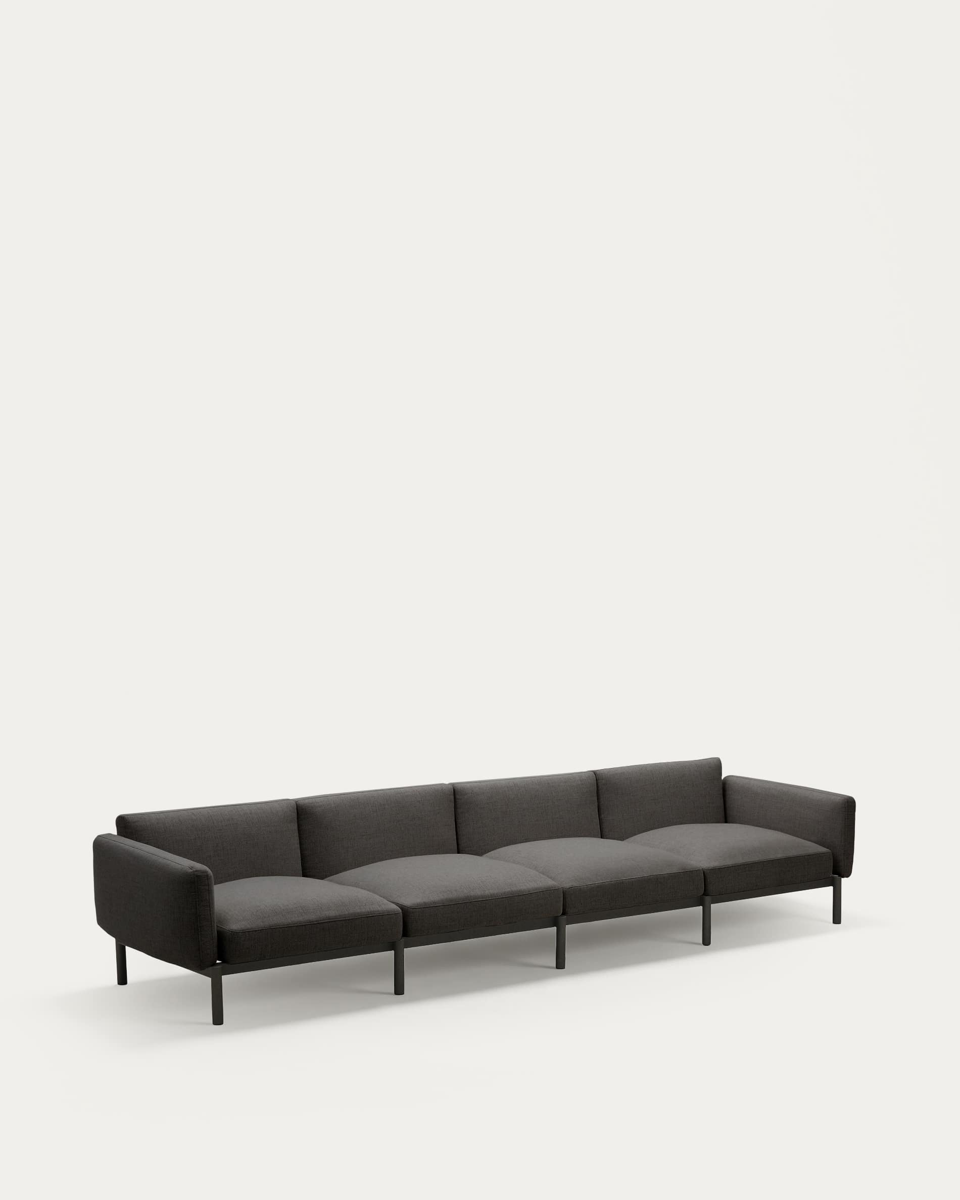 Sorells modular 4-seater outdoor sofa in aluminium with grey finish 370 cm