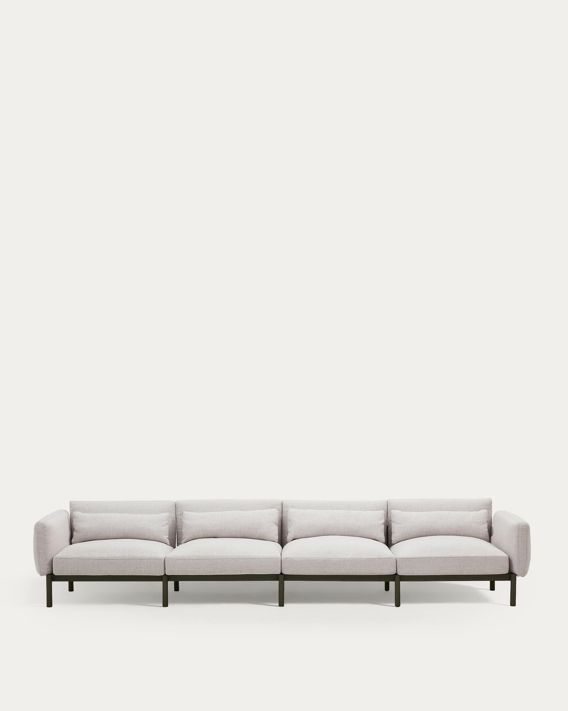 Sorells 4-seater modular outdoor sofa in aluminium with green finish 370 cm