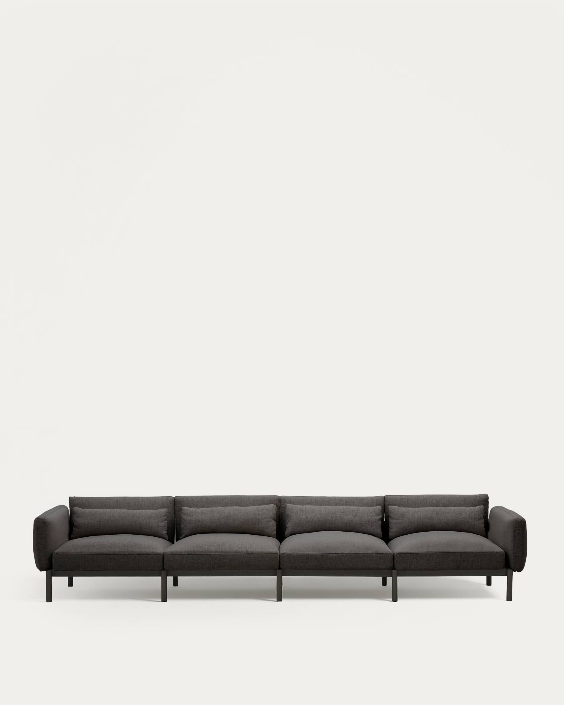 Sorells modular 4-seater outdoor sofa in aluminium with grey finish 370 cm