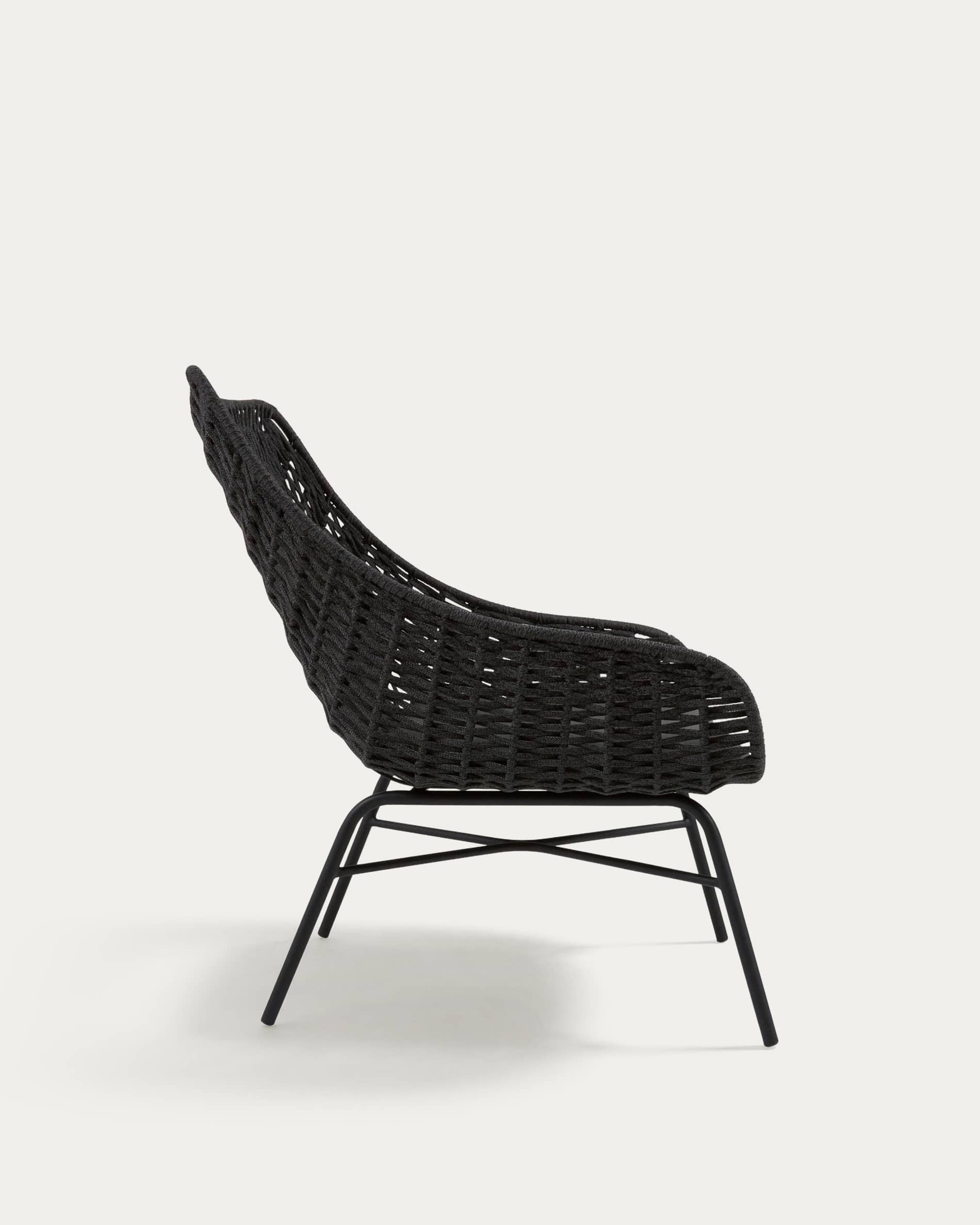 Abeli cord armchair in black