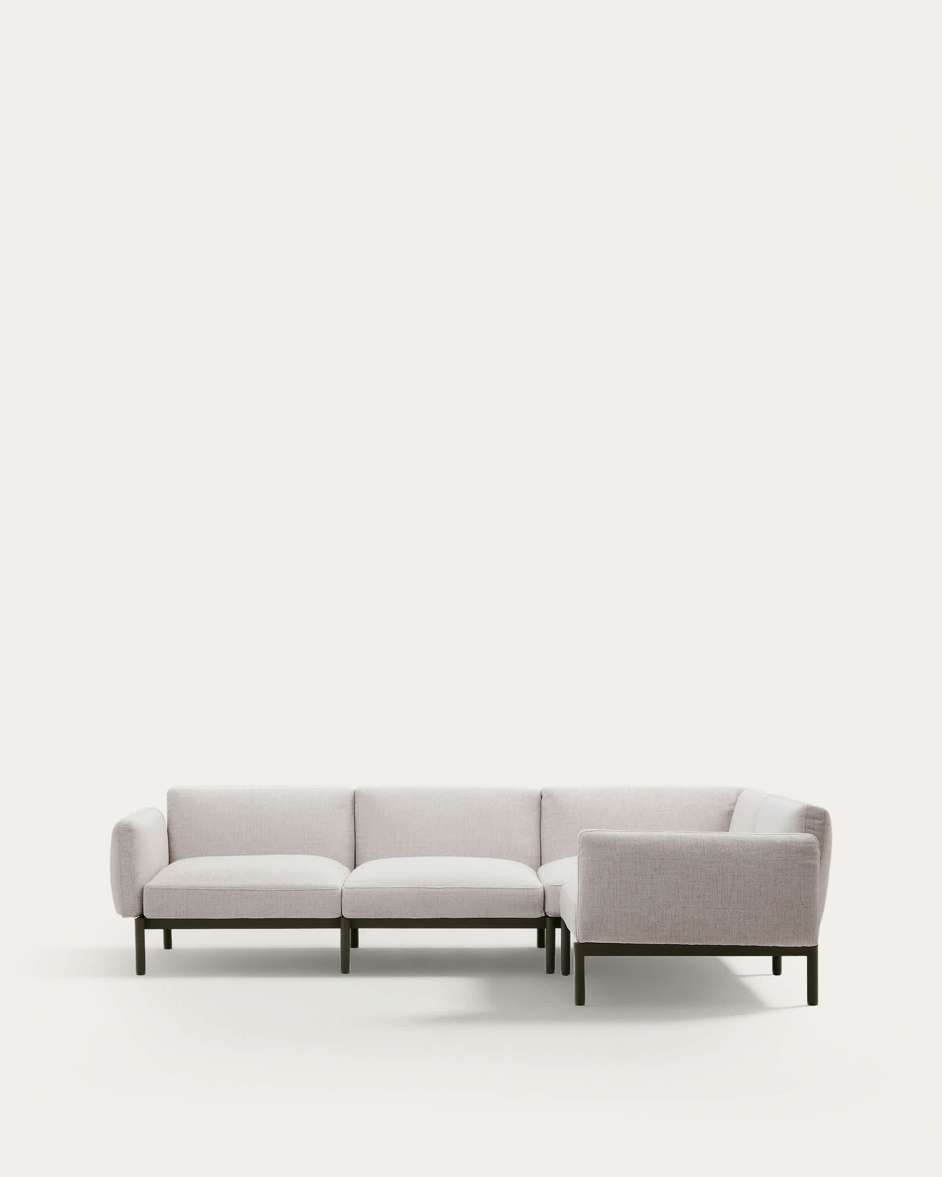 Sorells modular 5-seater outdoor corner sofa in aluminium with green finish 276 x 191,5 cm