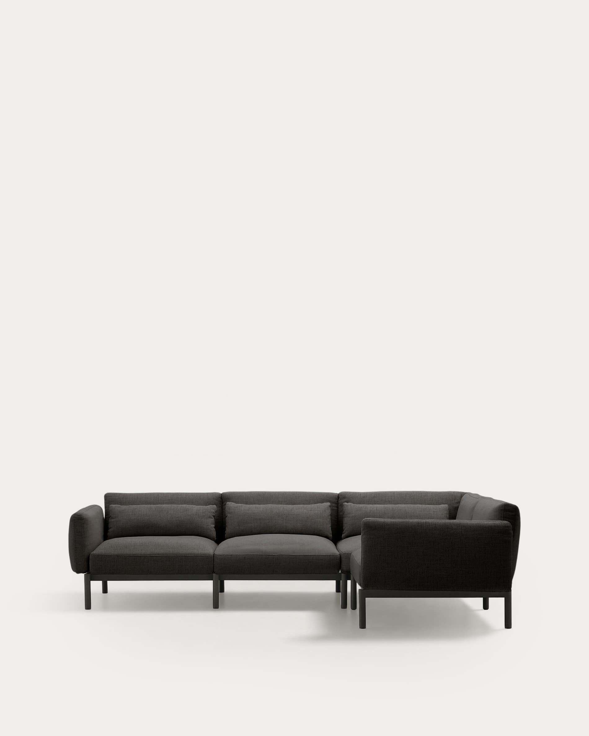 Sorells modular 5-seater outdoor corner sofa in aluminium with grey finish 276 x 191,5 cm