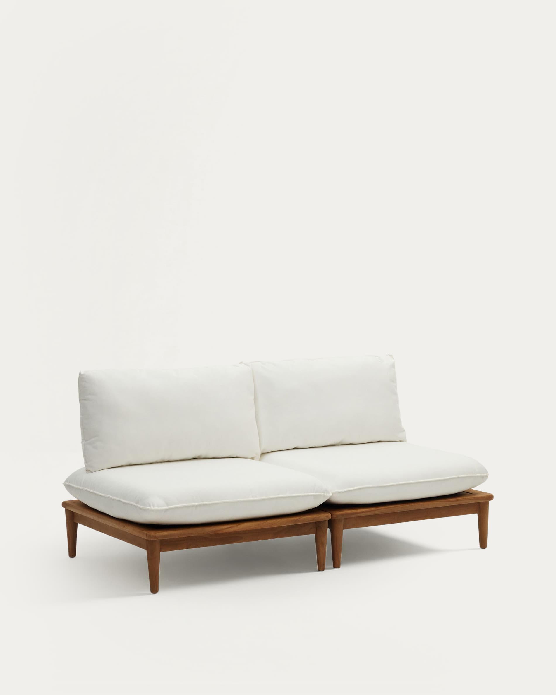 Portitxol set of 2 modular armchairs in solid teak