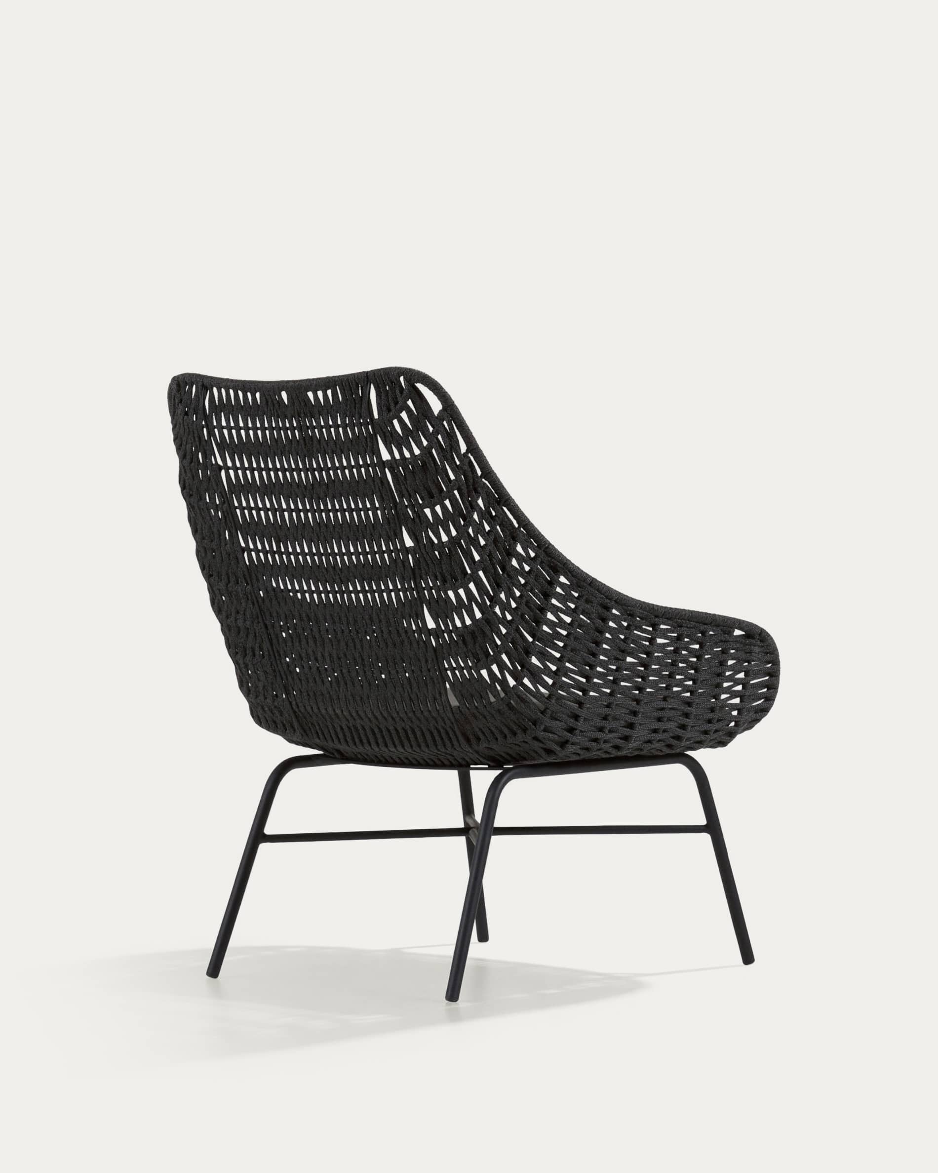 Abeli cord armchair in black