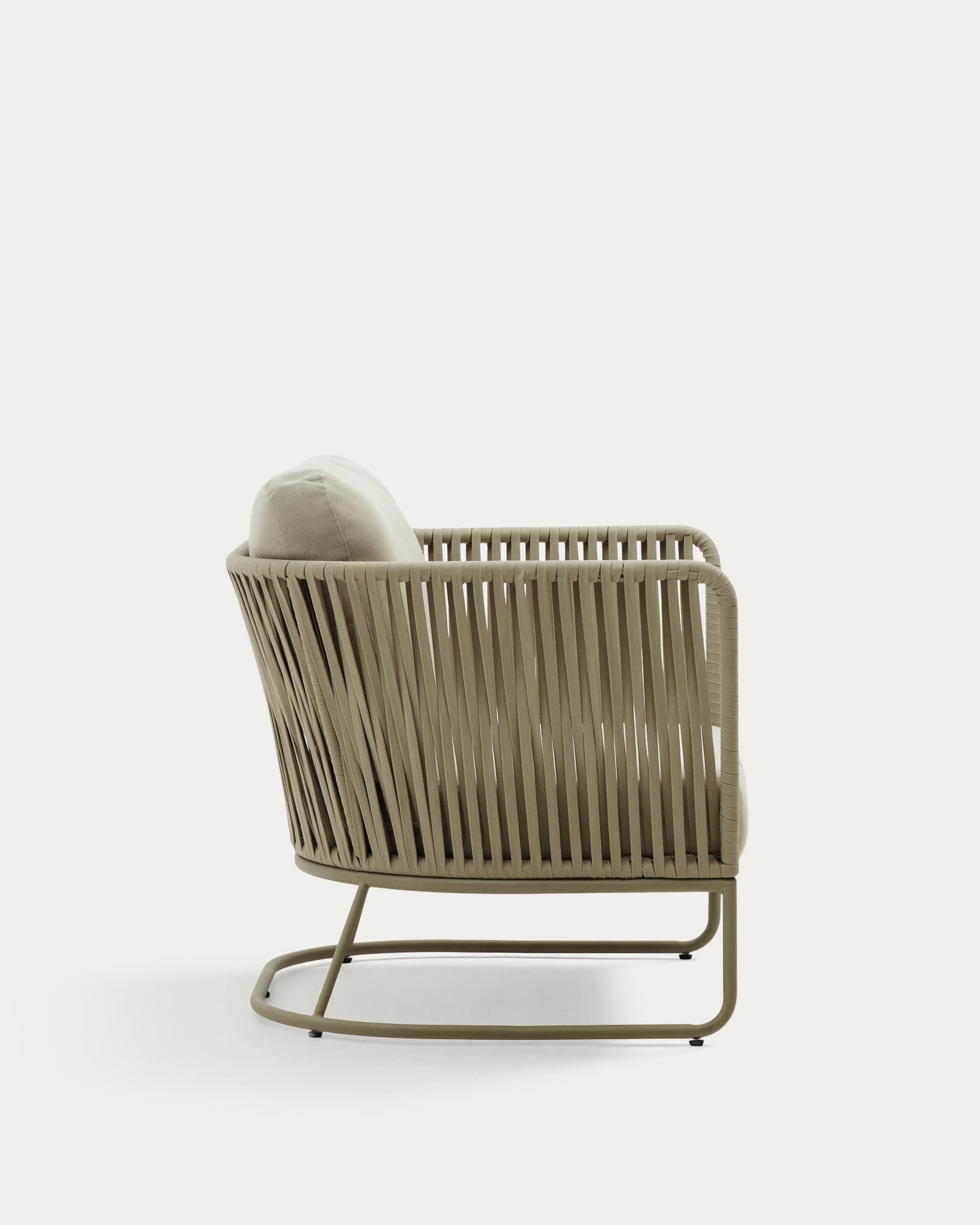 Saconca outdoor armchair made of cord and green galvanised steel