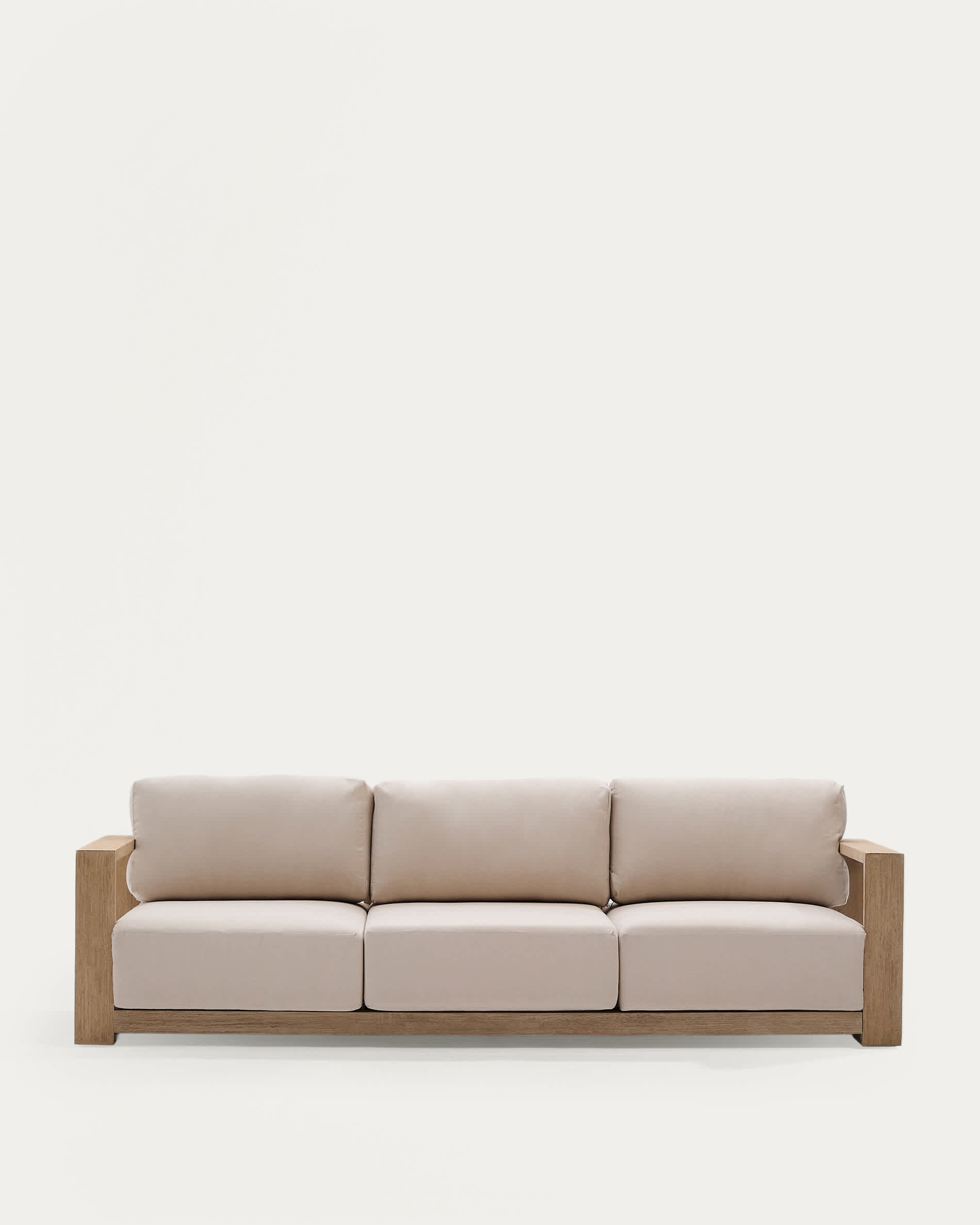 Ambra 3-seater sofa in solid acacia wood with light finish 249cm FSC 100%