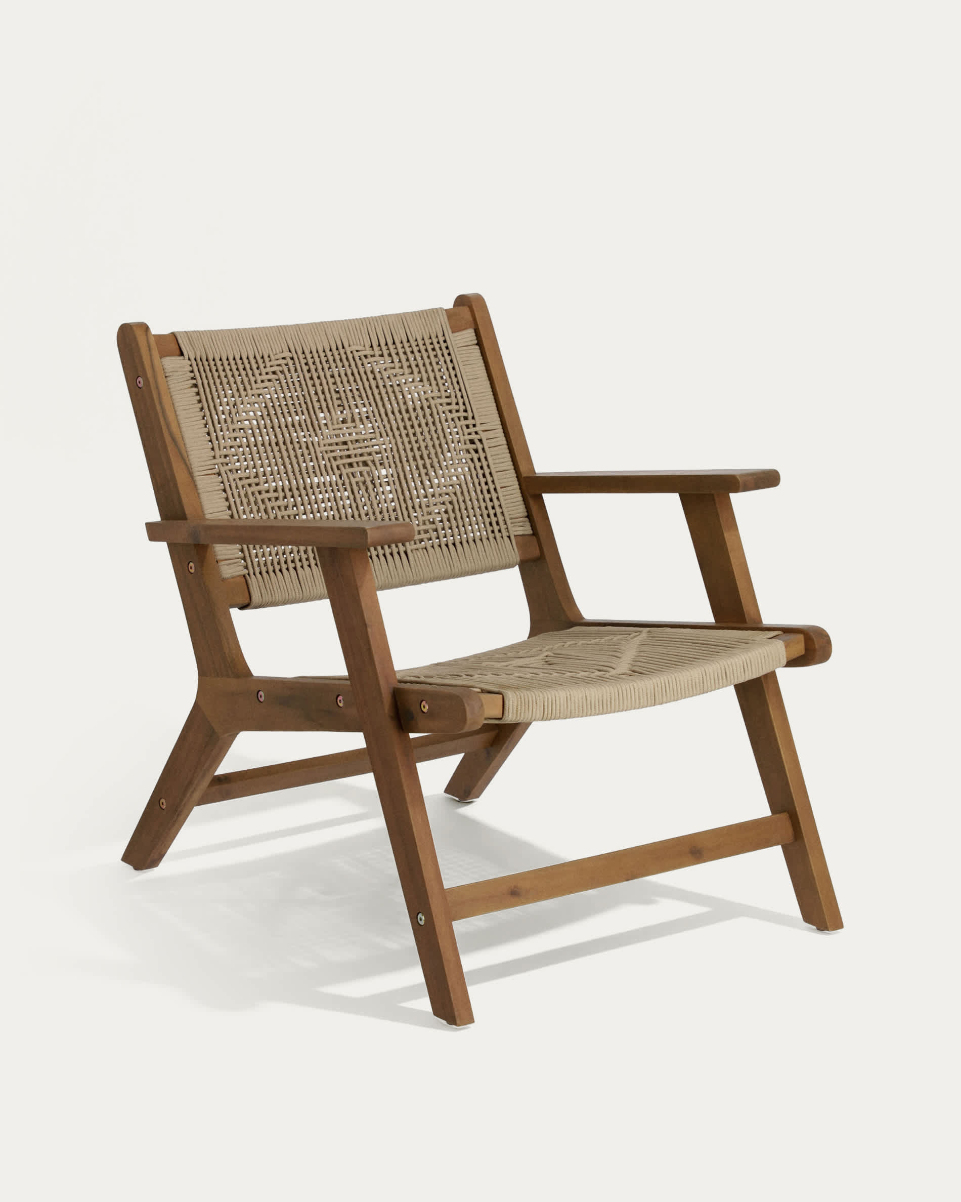 Kave Home - Sillón Geralda madera maciza acacia con acabado oscuro FSC 100%
