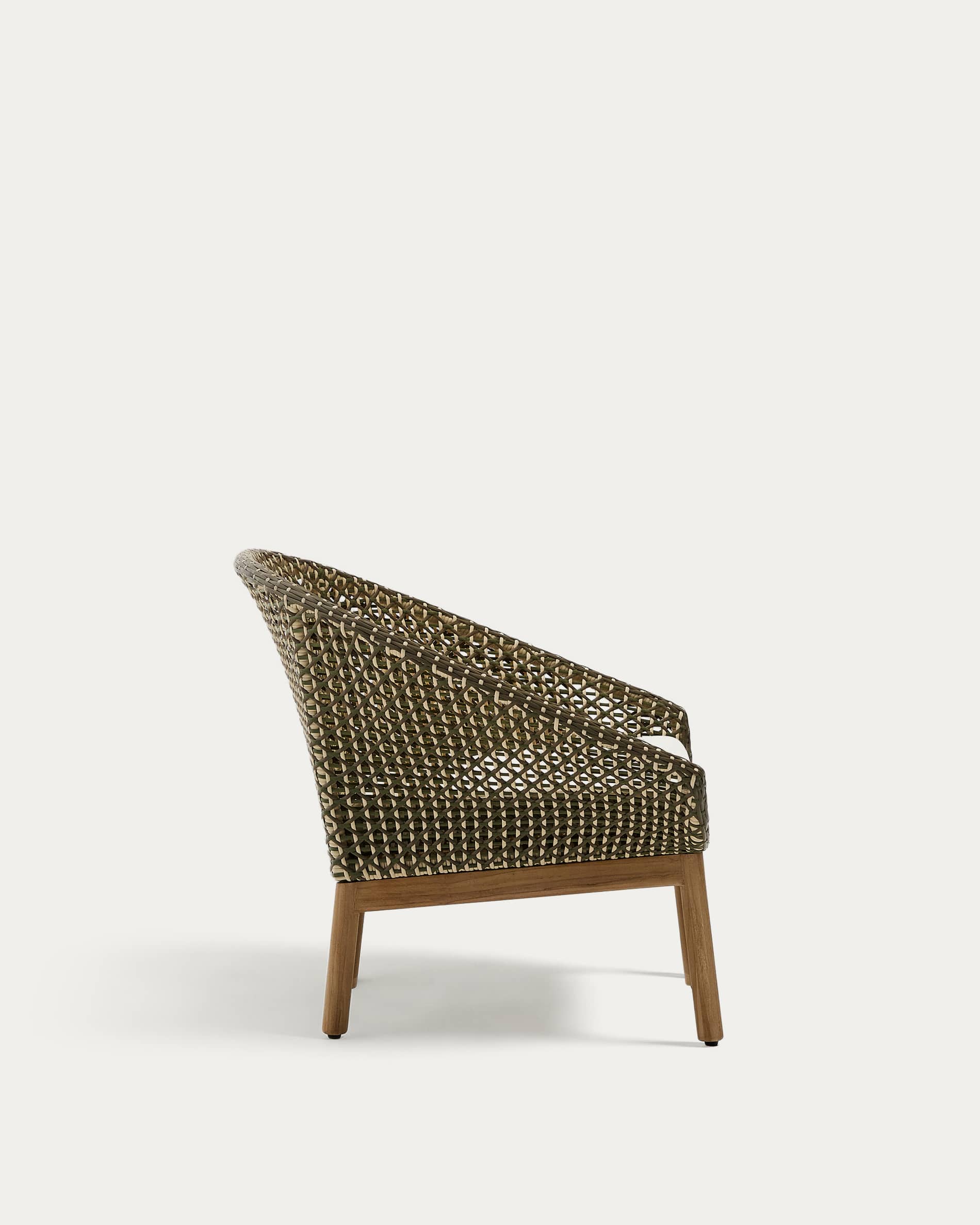 Olbia armchair made of synthetic rattan and FSC 100% solid teak wood
