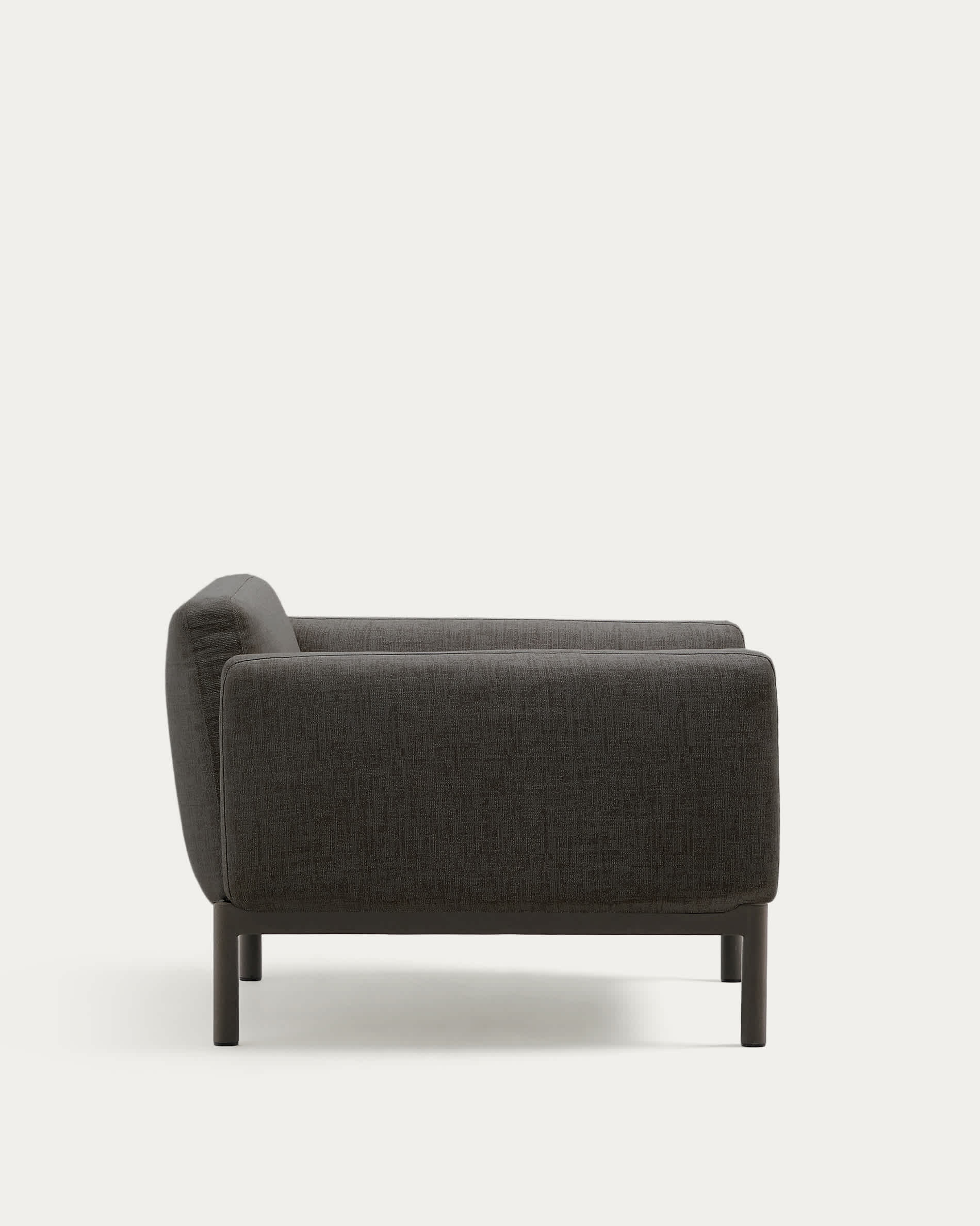 Sorells modular outdoor armchair in aluminium with a grey finish