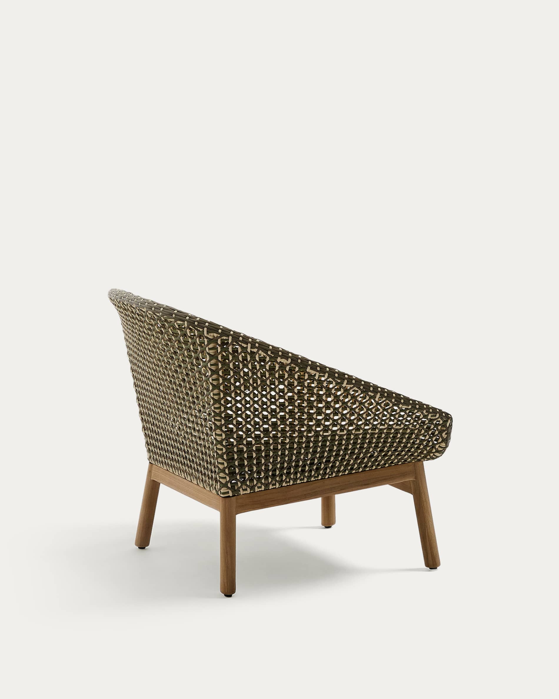 Olbia armchair made of synthetic rattan and FSC 100% solid teak wood