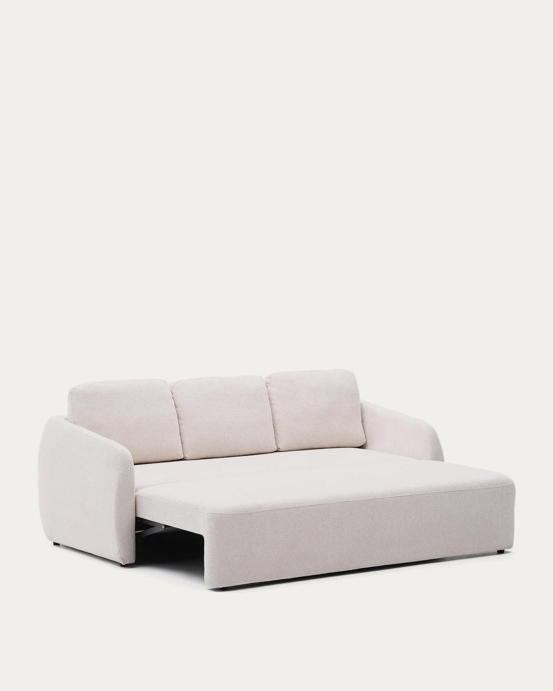 Laira 3-seater sofa bed in ecru chenille 218cm FSC Mix Credit