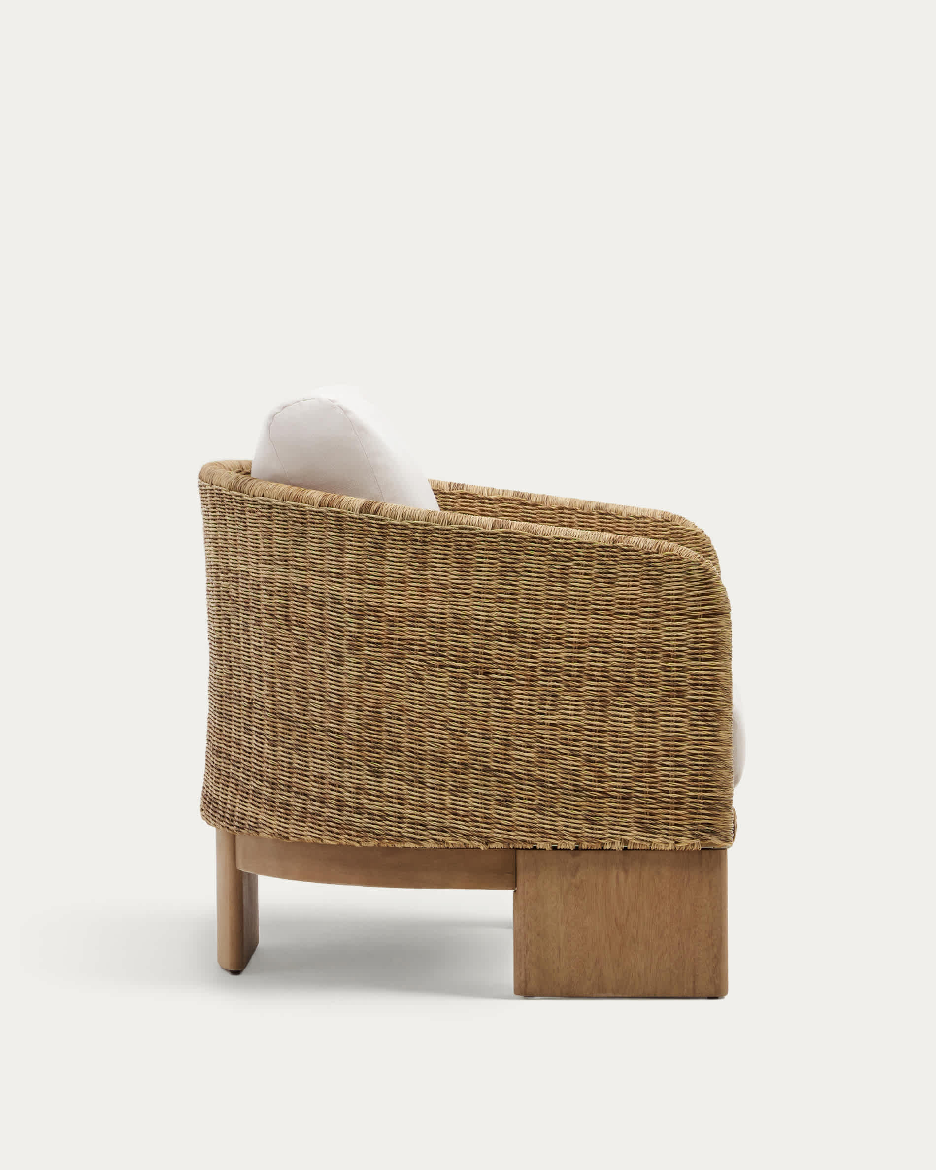 Xoriguer armchair in synthetic rattan and solid eucalyptus wood FSC 100%