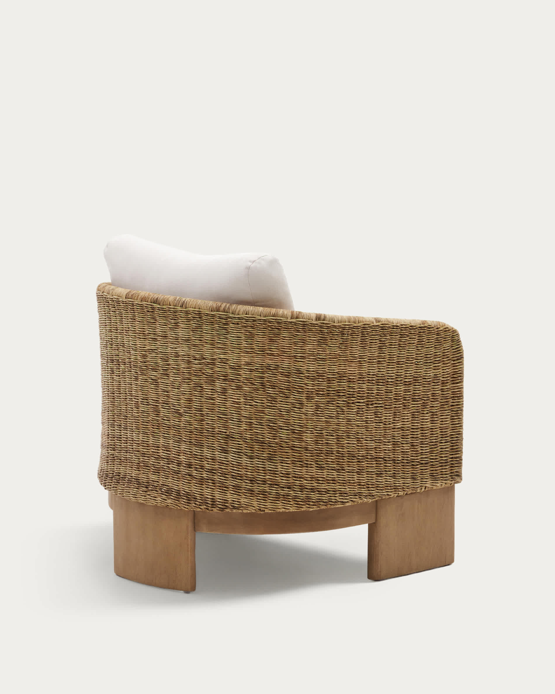 Xoriguer armchair in synthetic rattan and solid eucalyptus wood FSC 100%