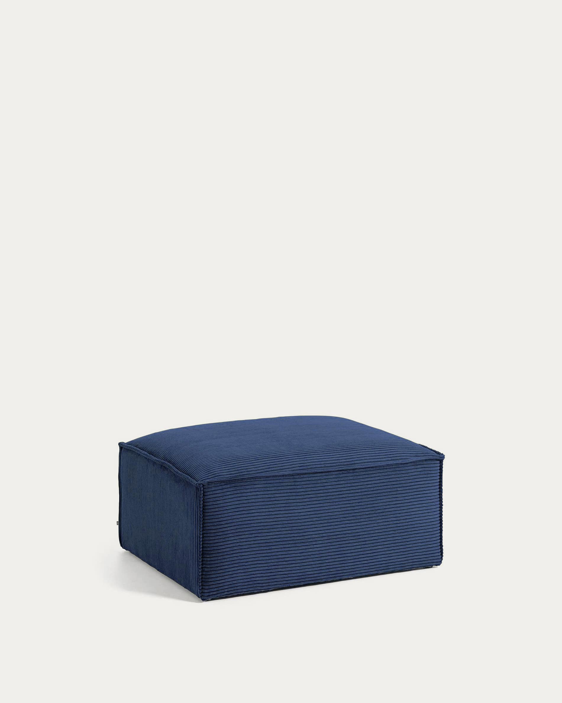 Blok fire-retardant footrest in thick blue corduroy 90 x 74cm FSC Mix Credit