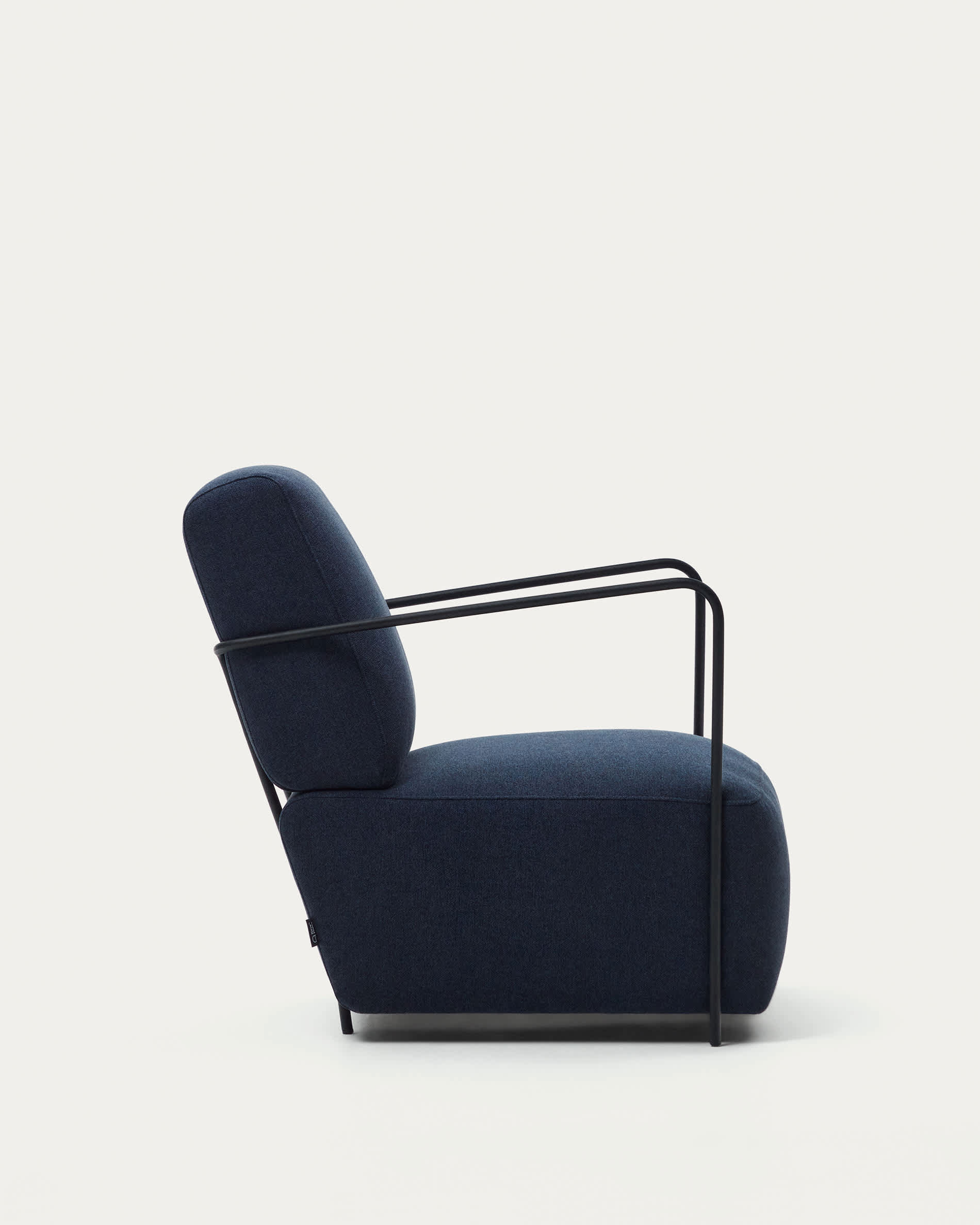 Gamer armchair in blue and metal with black finish