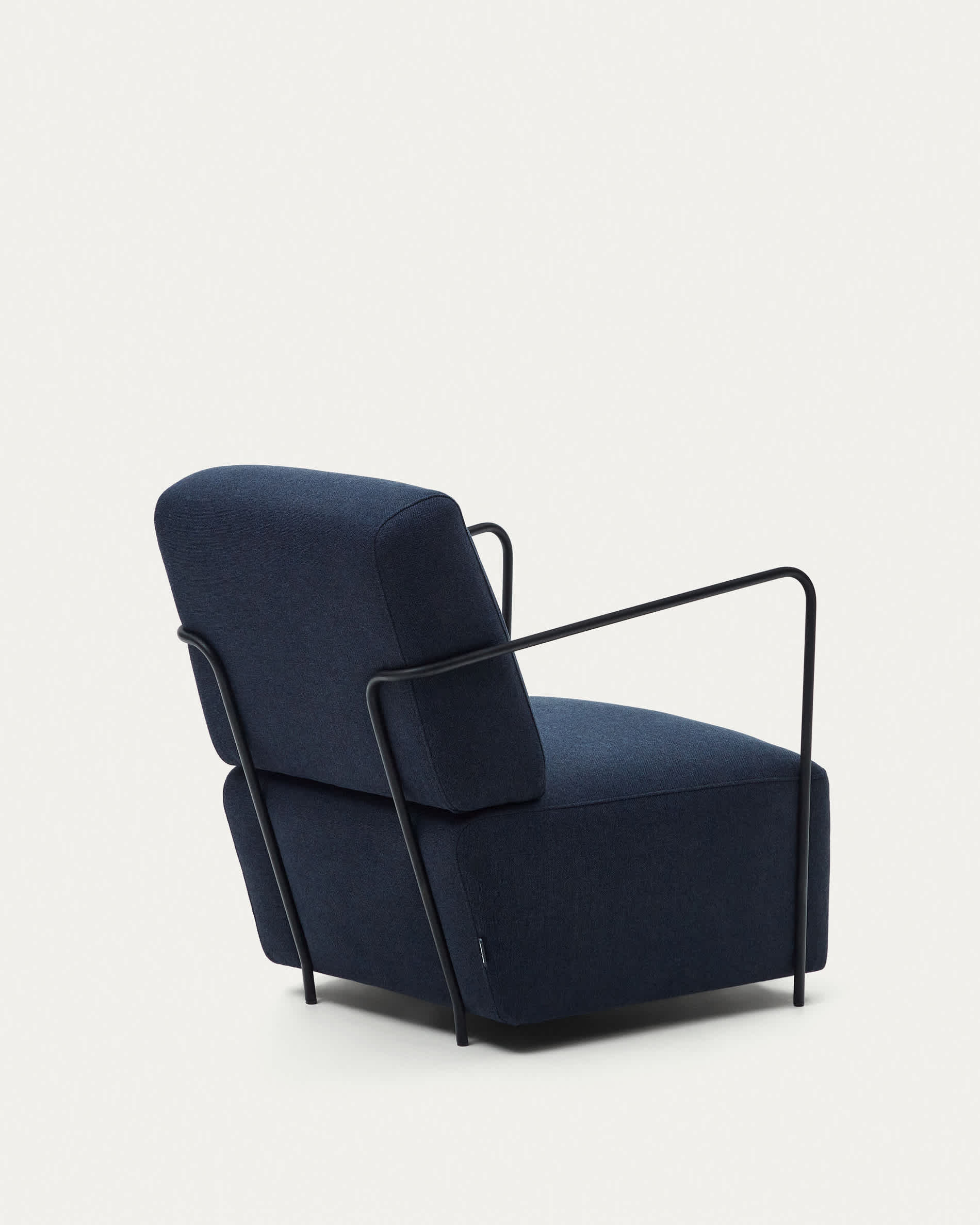 Gamer armchair in blue and metal with black finish