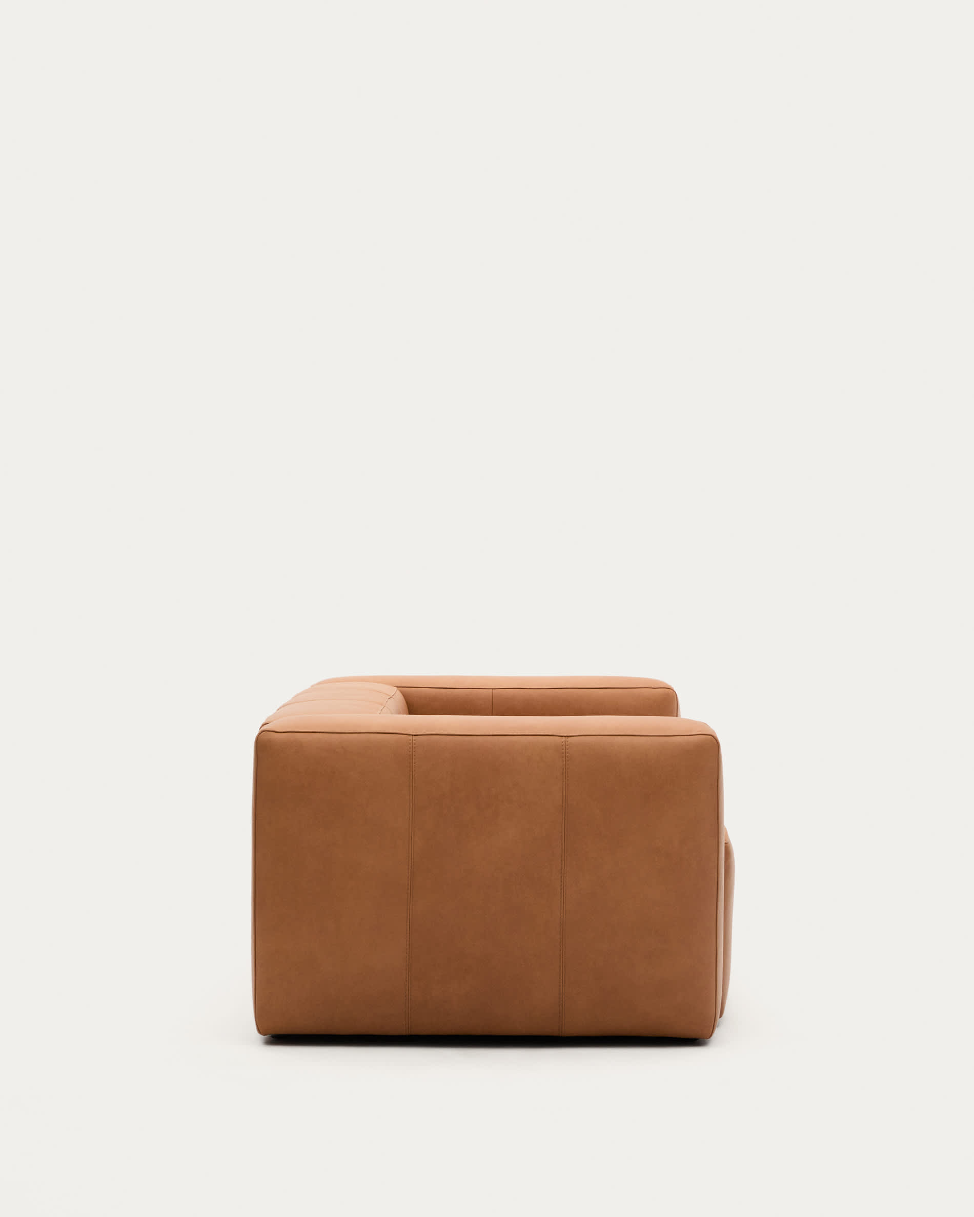 Blok brown leather 2-seater sofa 210 cm