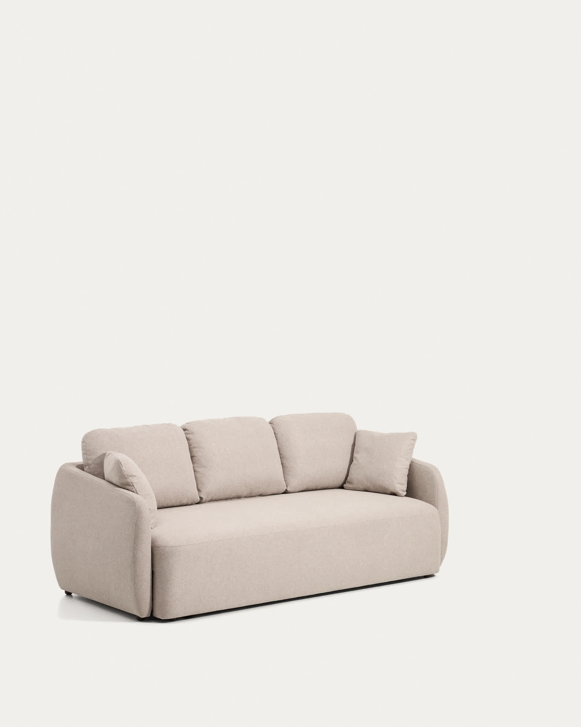 Laira 3-seater sofa bed in beige chenille 218cm FSC Mix Credit