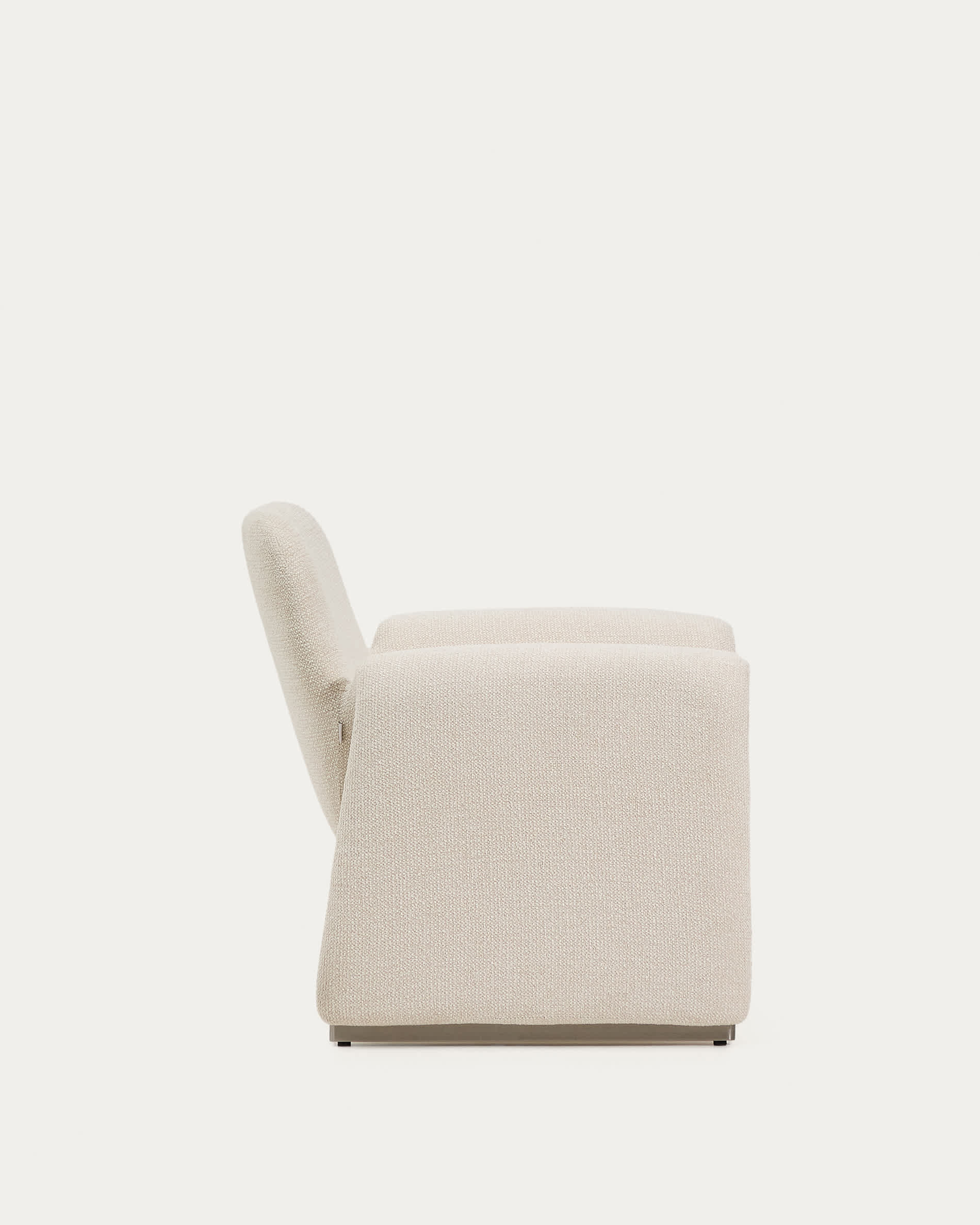 Melvia beige chenille armchair