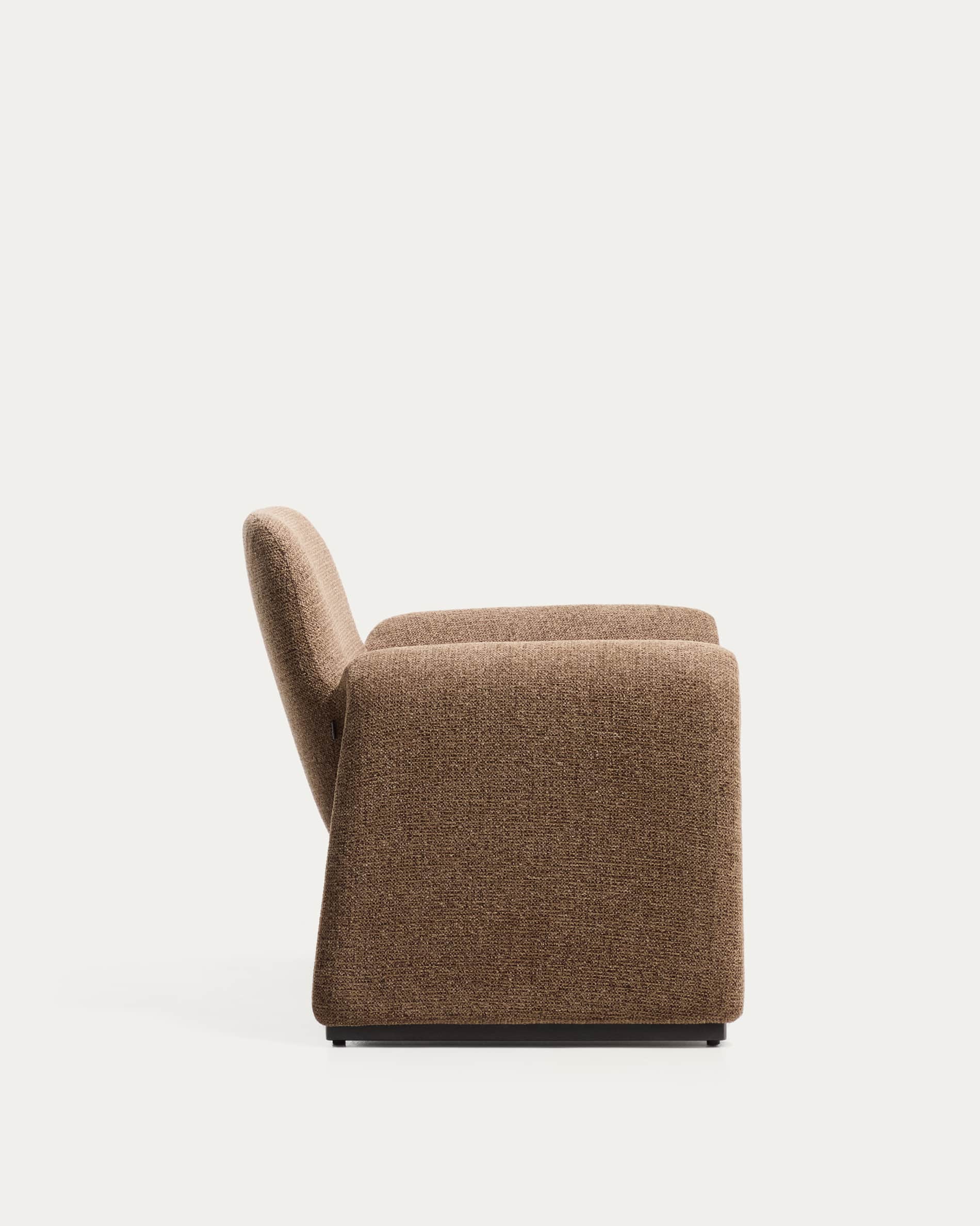 Melvia chocolate brown chenille armchair