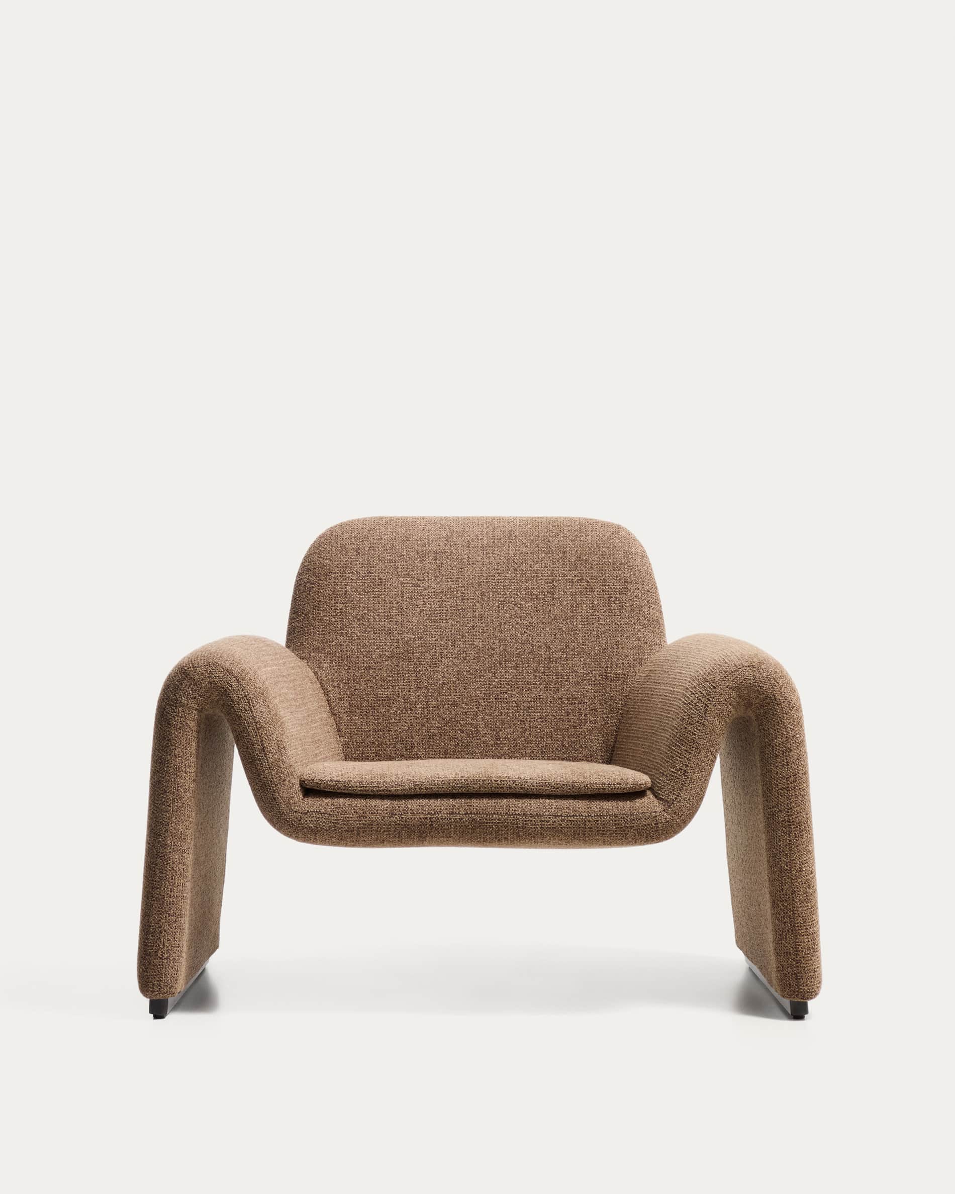 Melvia chocolate brown chenille armchair
