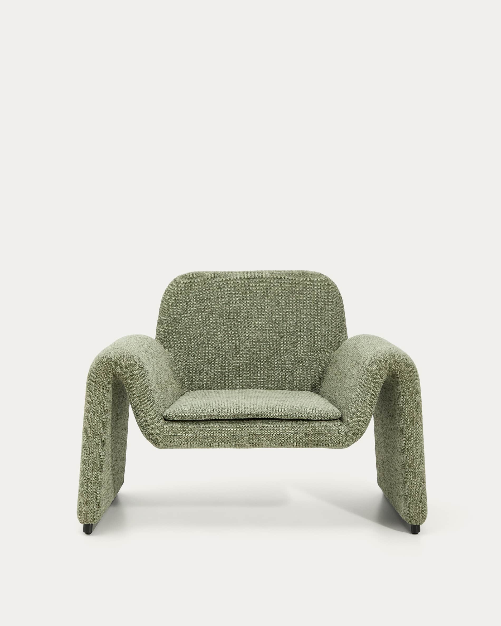 Melvia green chenille armchair