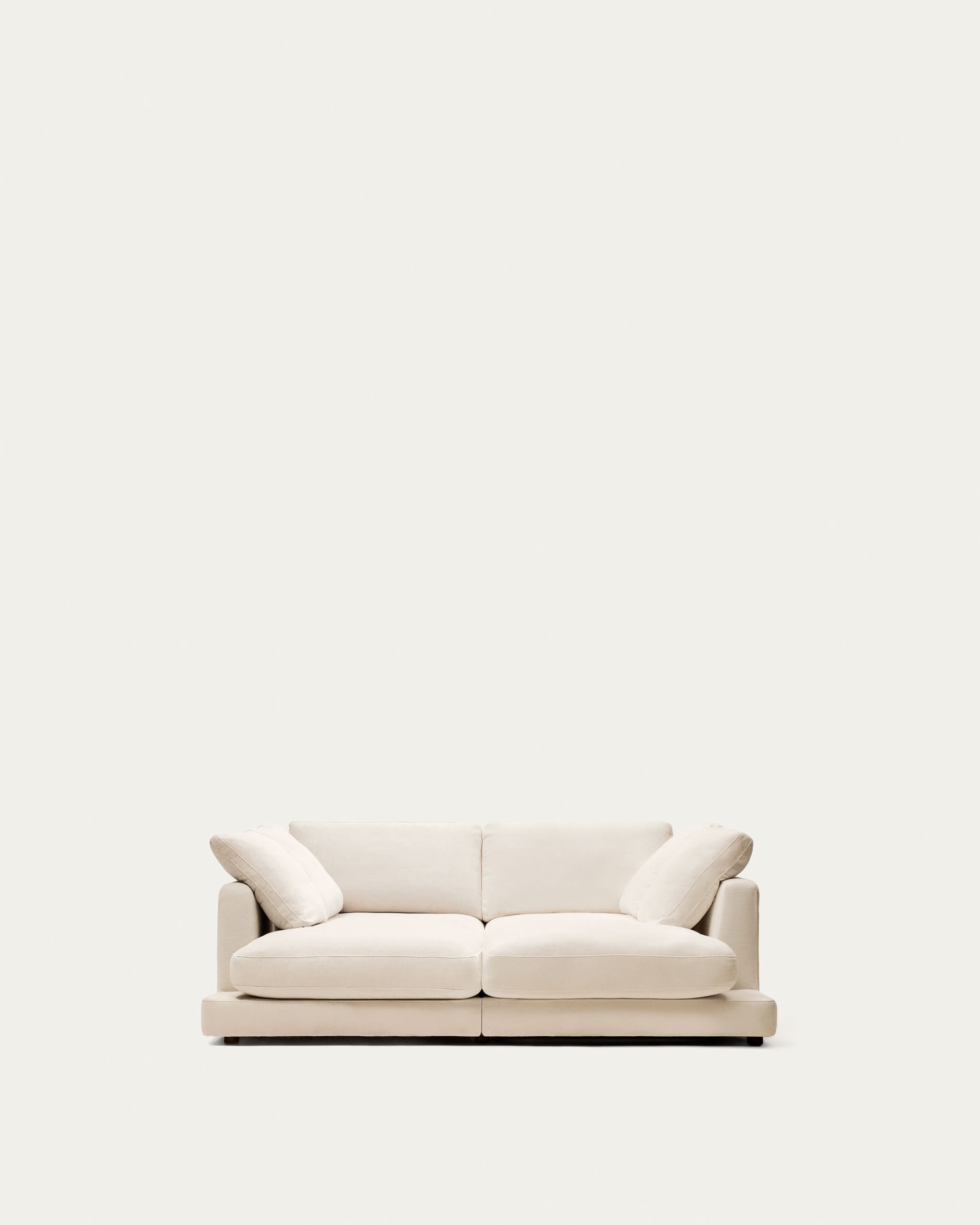 Gala 3-seater sofa with double chaise longue in beige chenille FSC Mix Credit 210cm