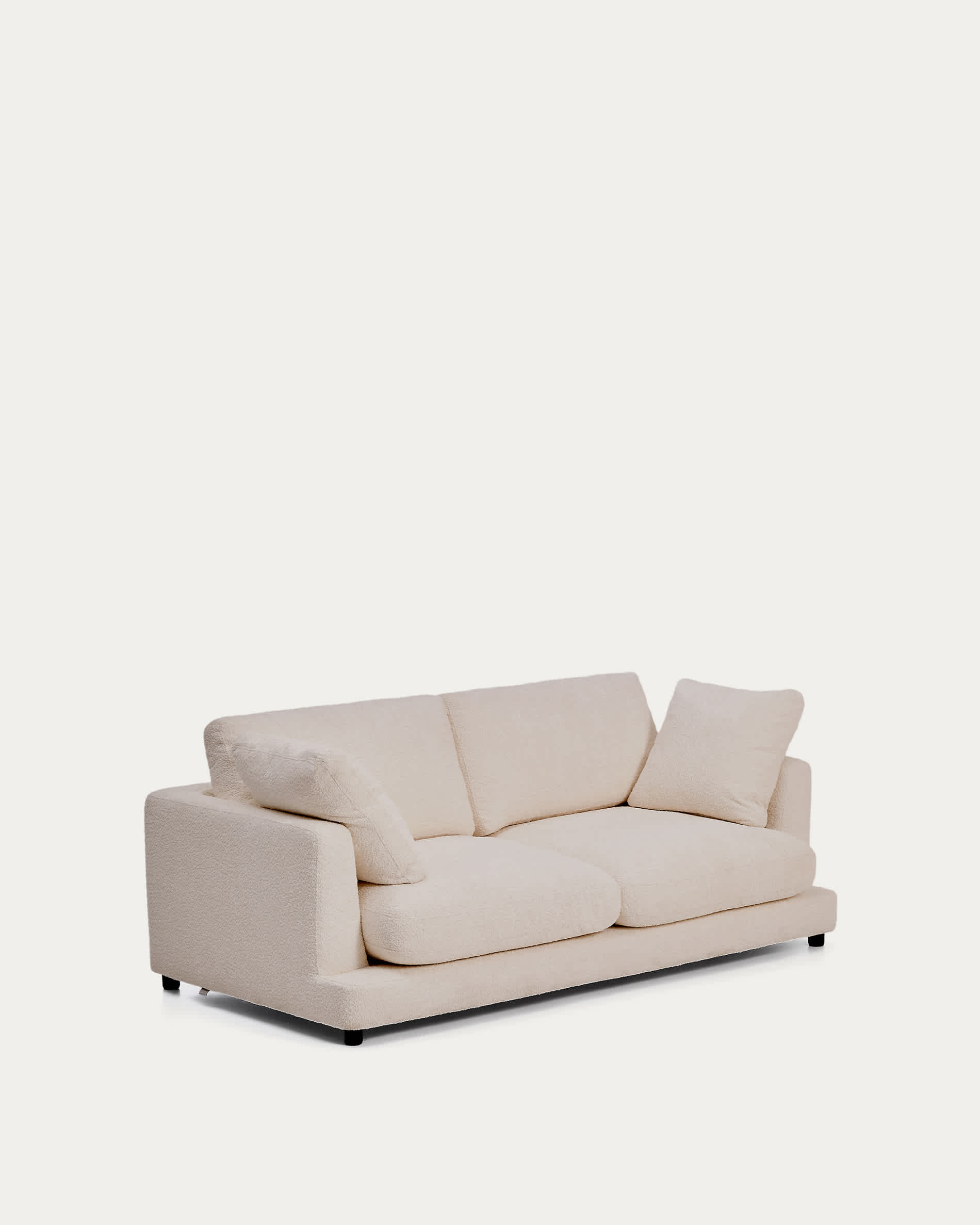 Gala fire-retardant beige bouclé 3-seater sofa FSC Mix Credit 210cm