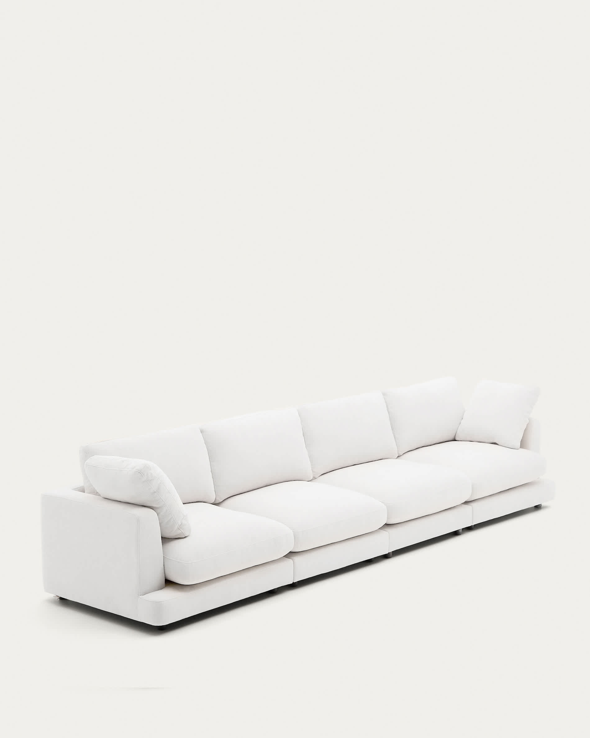 Gala 6-seater white chenille sofa FSC Mix Credit 390cm