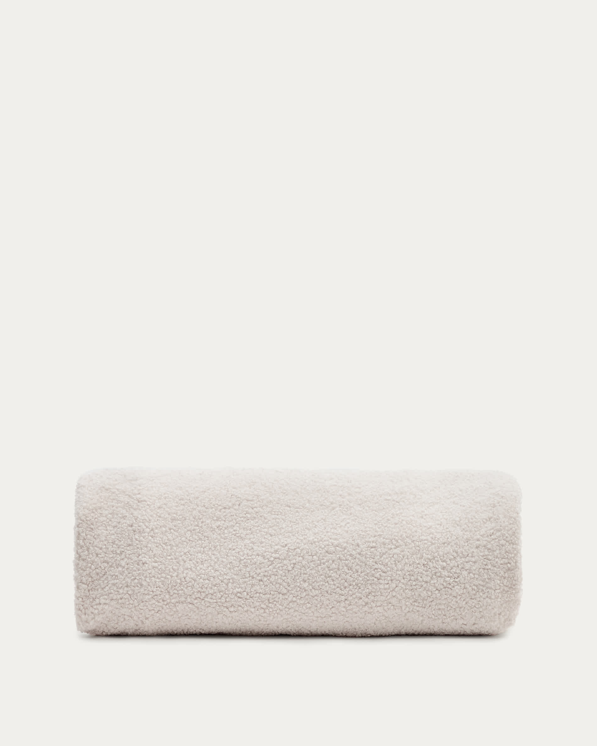 Kaeli footrest cover in ecru bouclé Ø 90 cm
