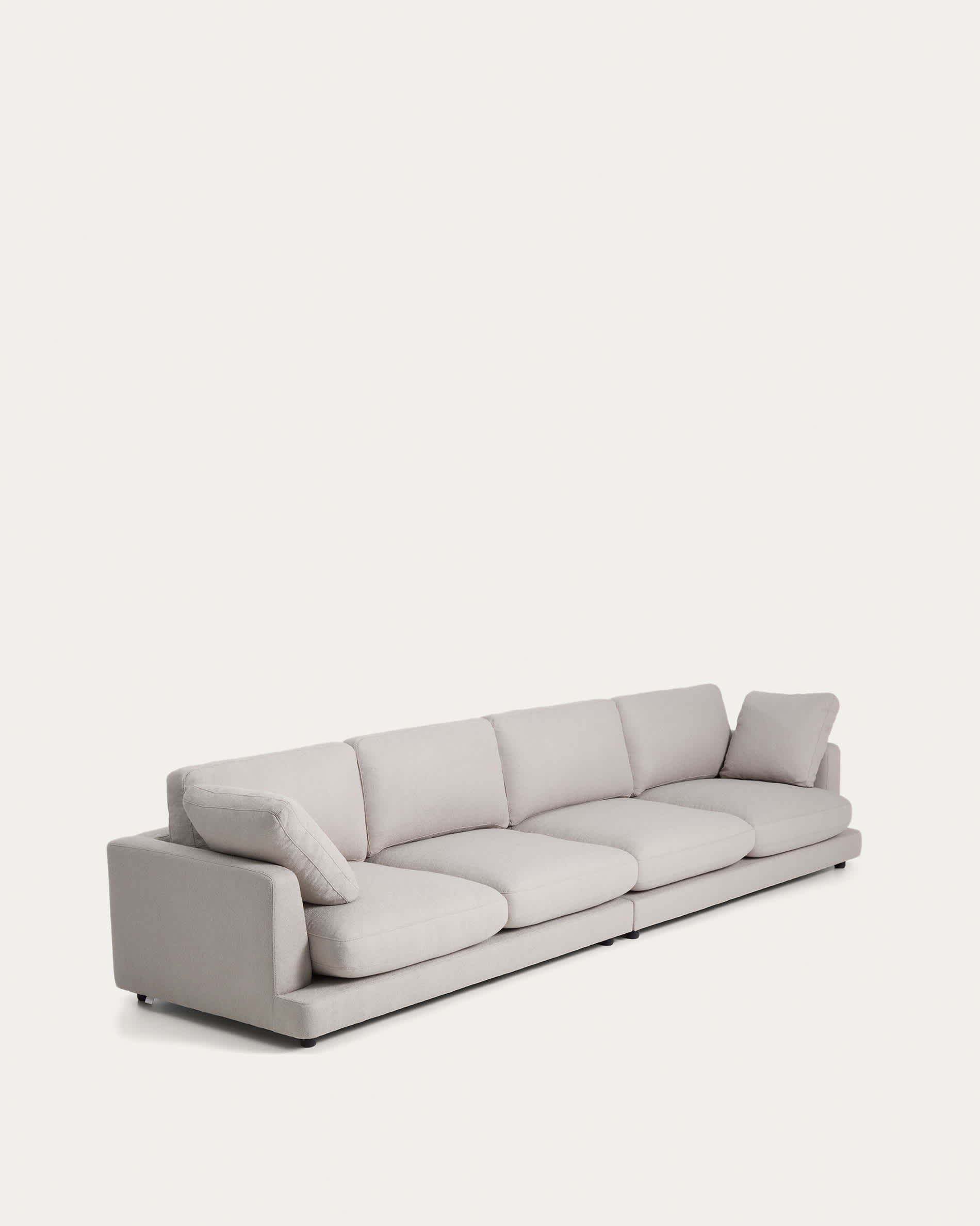 Gala 6-seater grey micro bouclé sofa FSC Mix Credit 390 cm