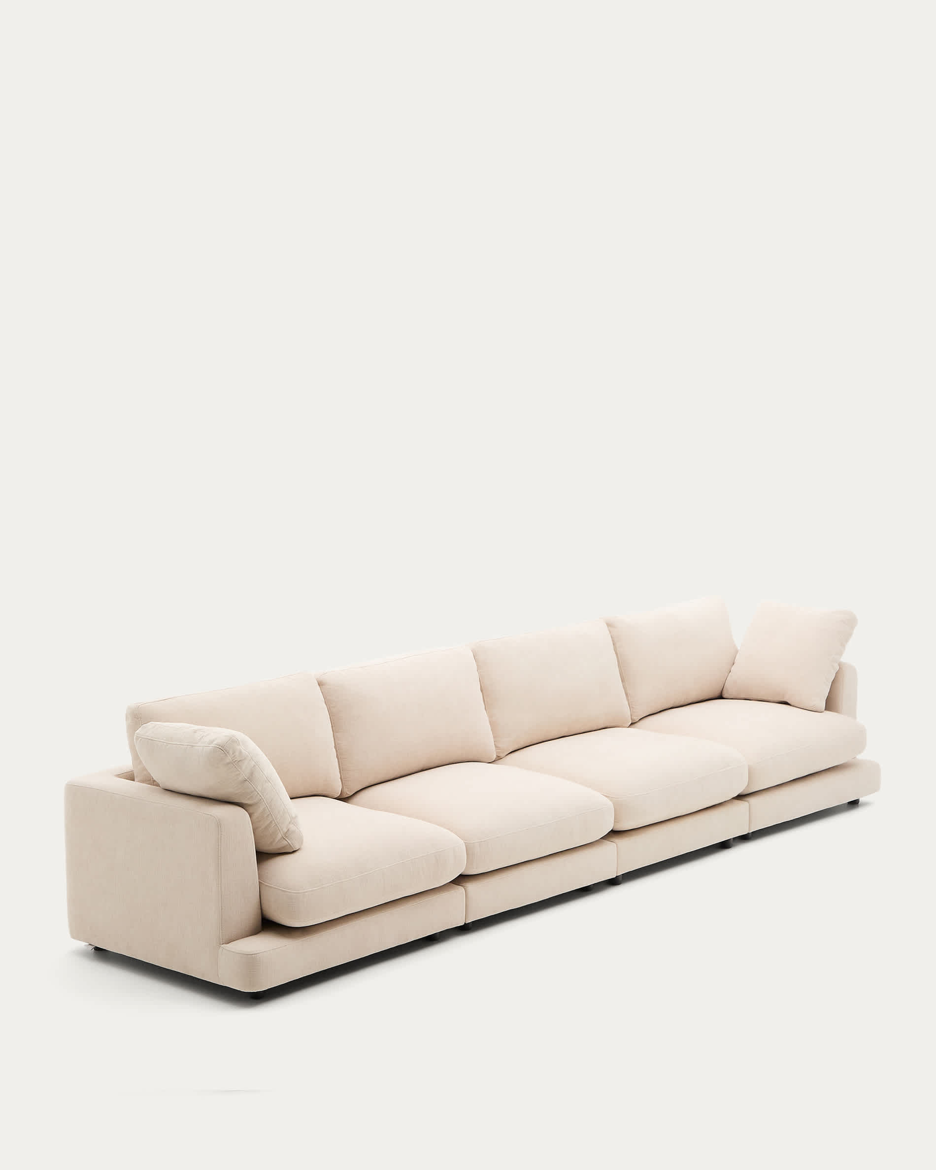 Gala 6-seater beige chenille sofa FSC Mix Credit 390cm
