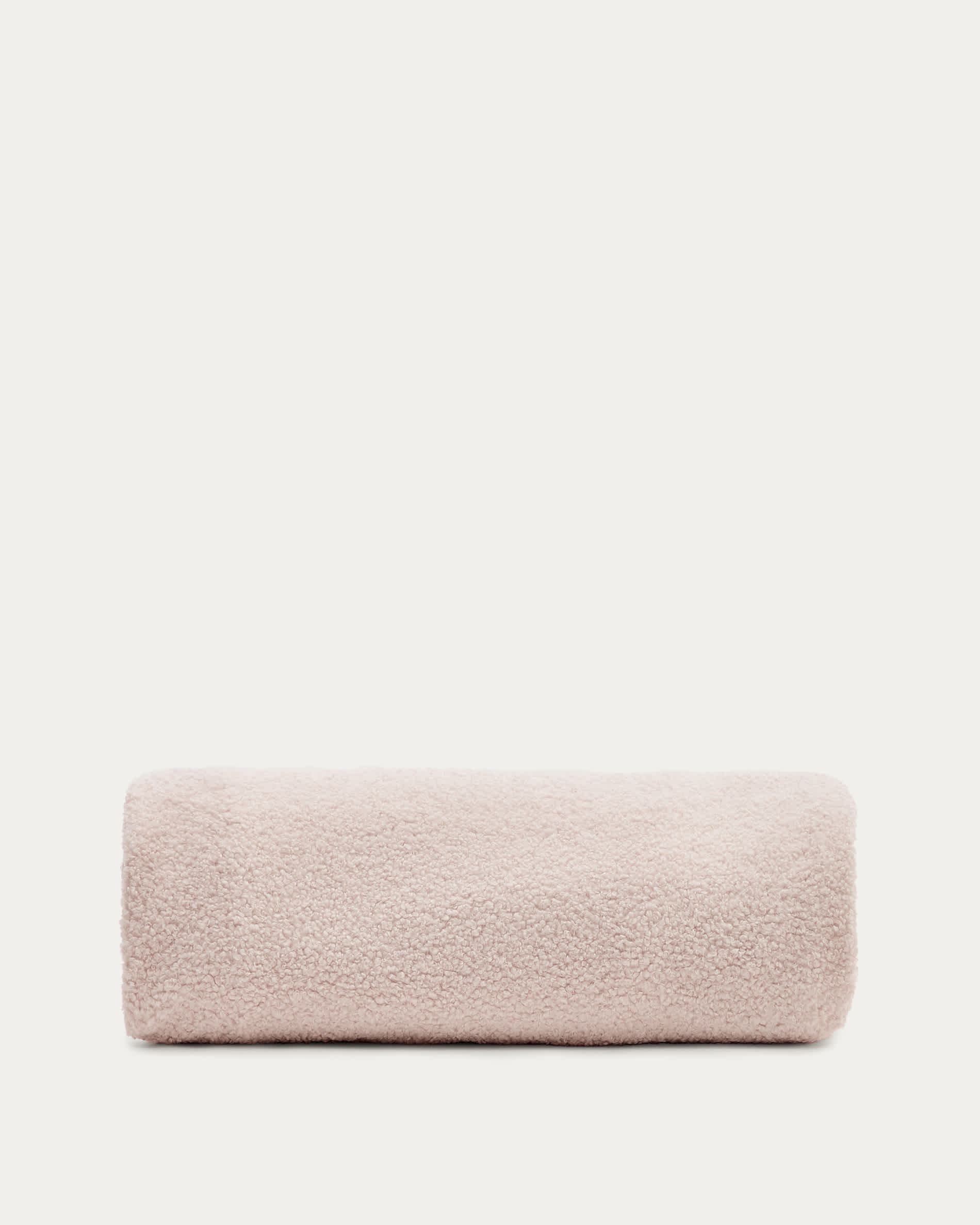 Kaeli footrest cover in pink bouclé Ø 90 cm